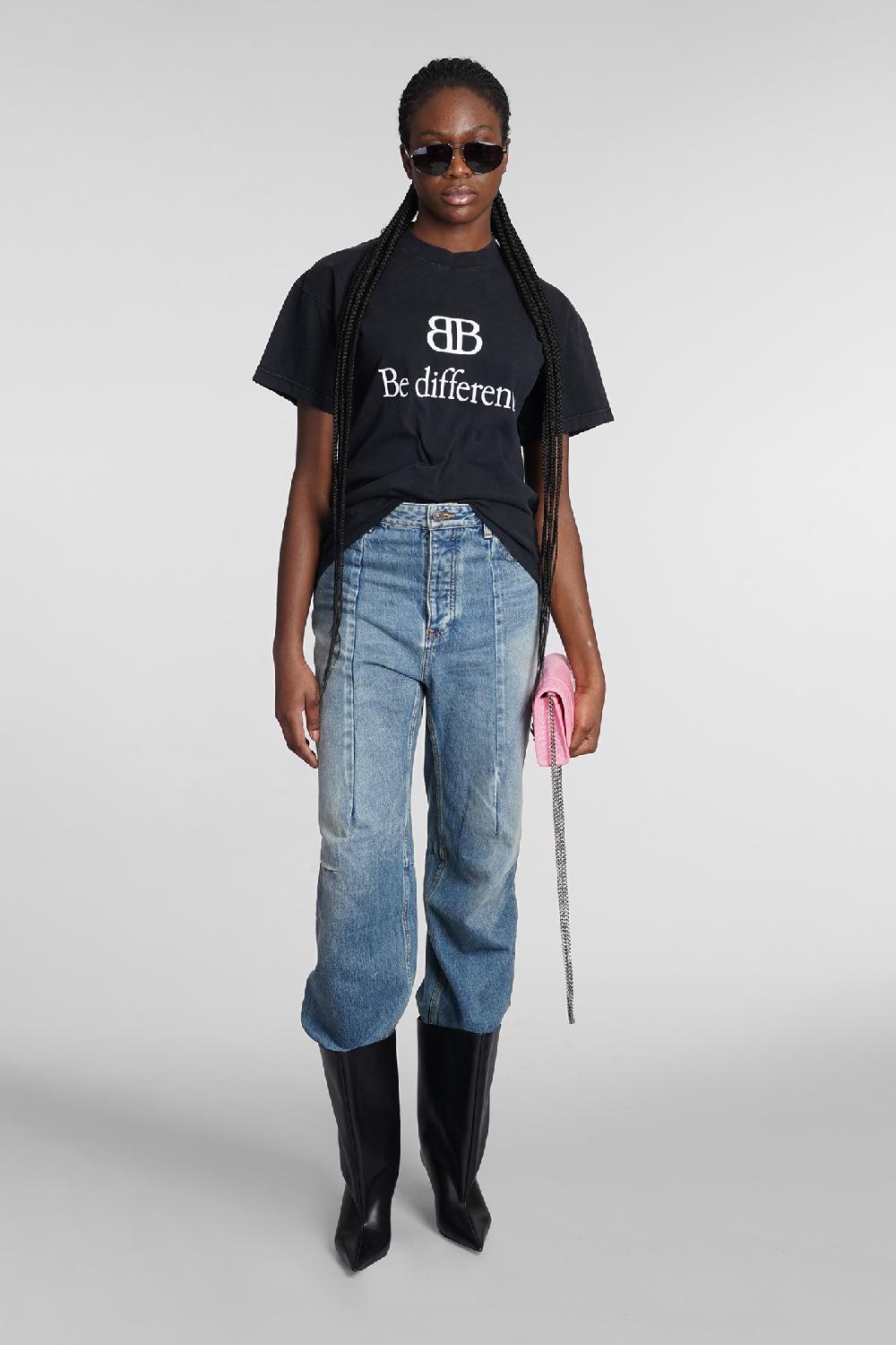 Deliberti Balenciaga T-shirt in cotone nero cod. 362937 - Deliberti The Luxury Shopping Presa