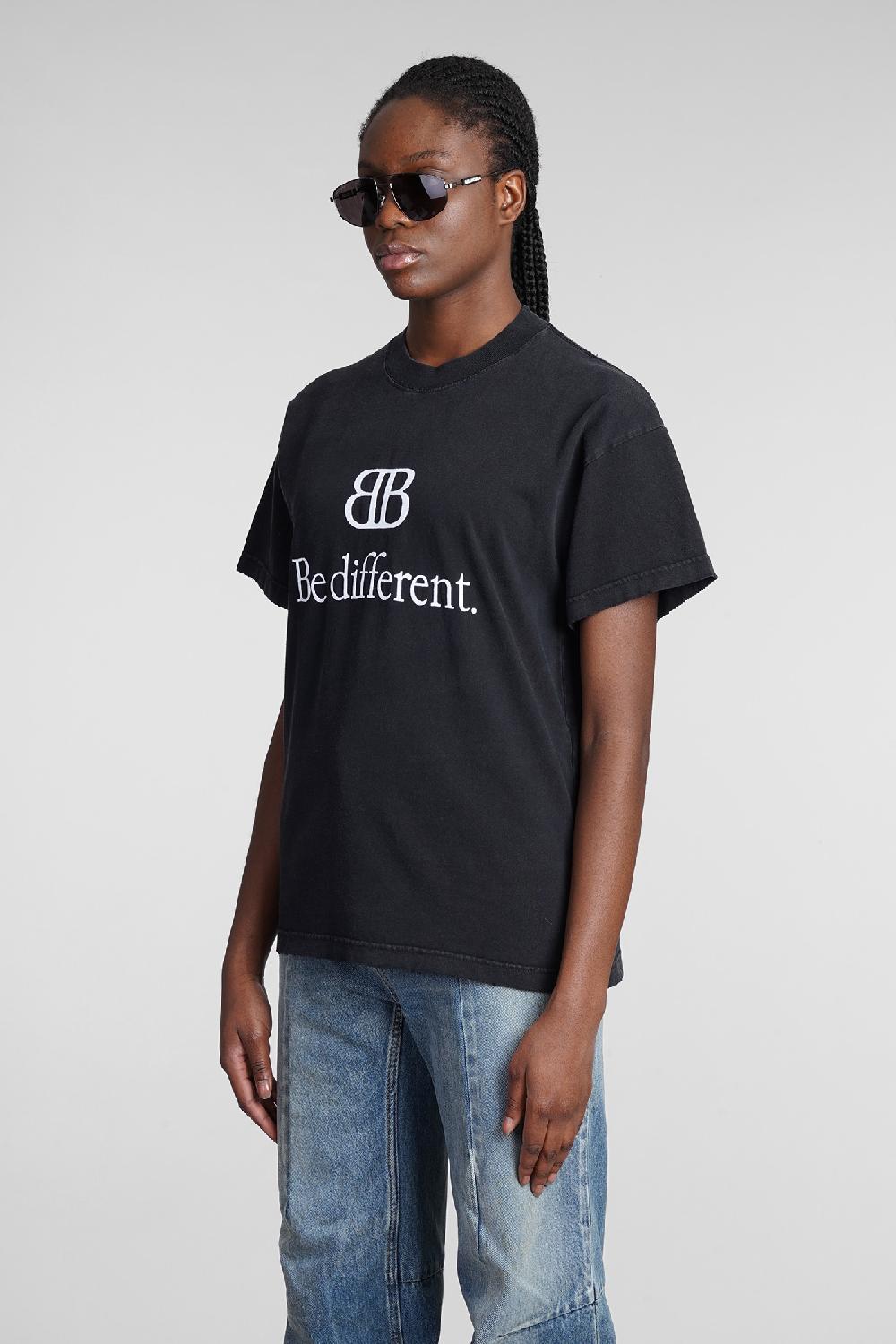 Deliberti Balenciaga T-shirt in cotone nero cod. 362937 - Deliberti The Luxury Shopping Presa