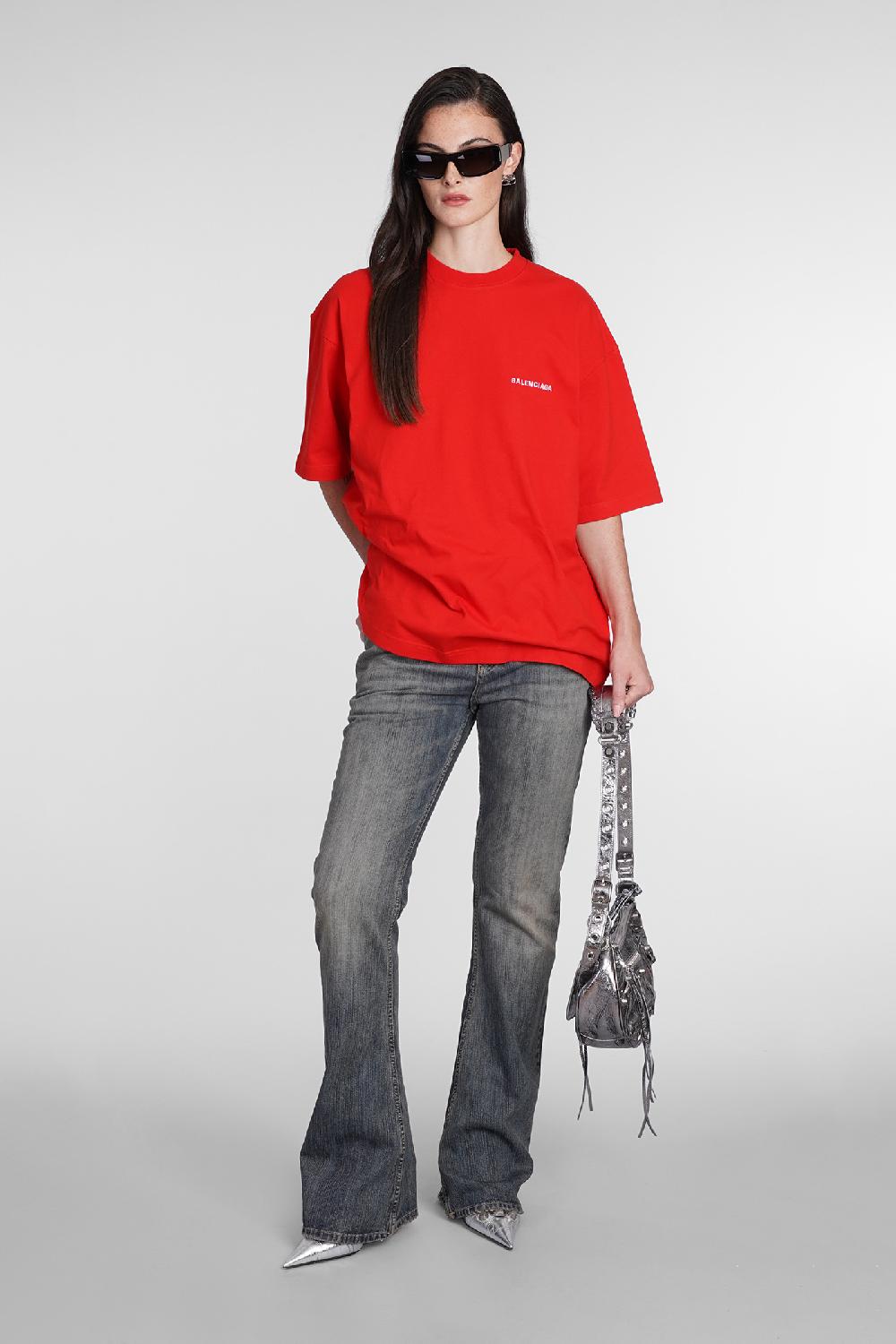 Deliberti Balenciaga T-shirt in cotone rosso cod. 386173 - Deliberti The Luxury Shopping Offerta