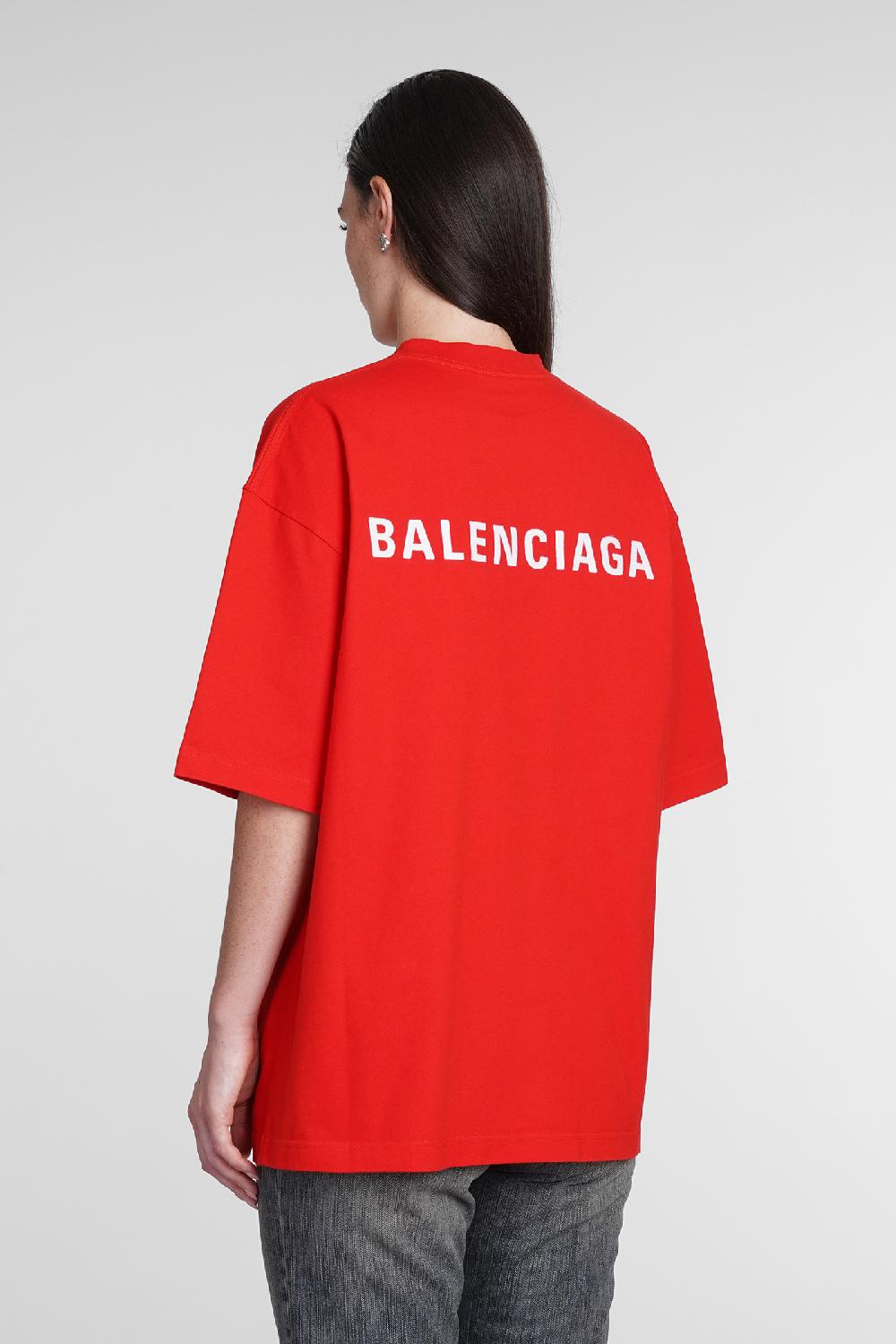 Deliberti Balenciaga T-shirt in cotone rosso cod. 386173 - Deliberti The Luxury Shopping Offerta