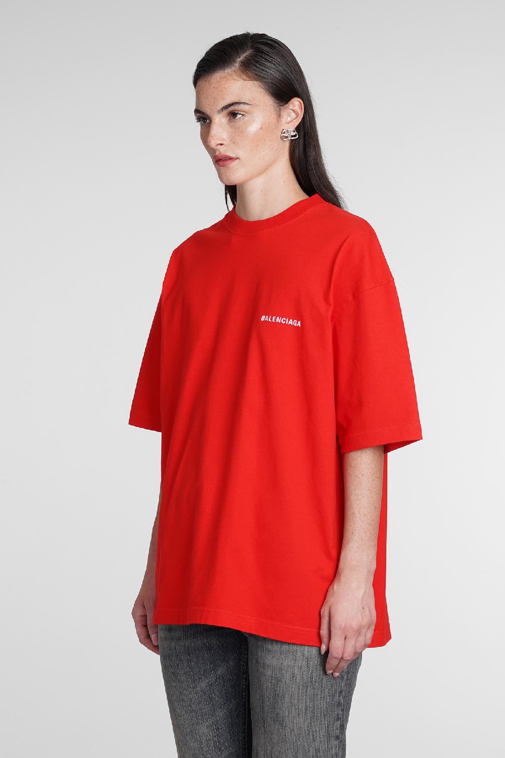 Deliberti Balenciaga T-shirt in cotone rosso cod. 386173 - Deliberti The Luxury Shopping Offerta