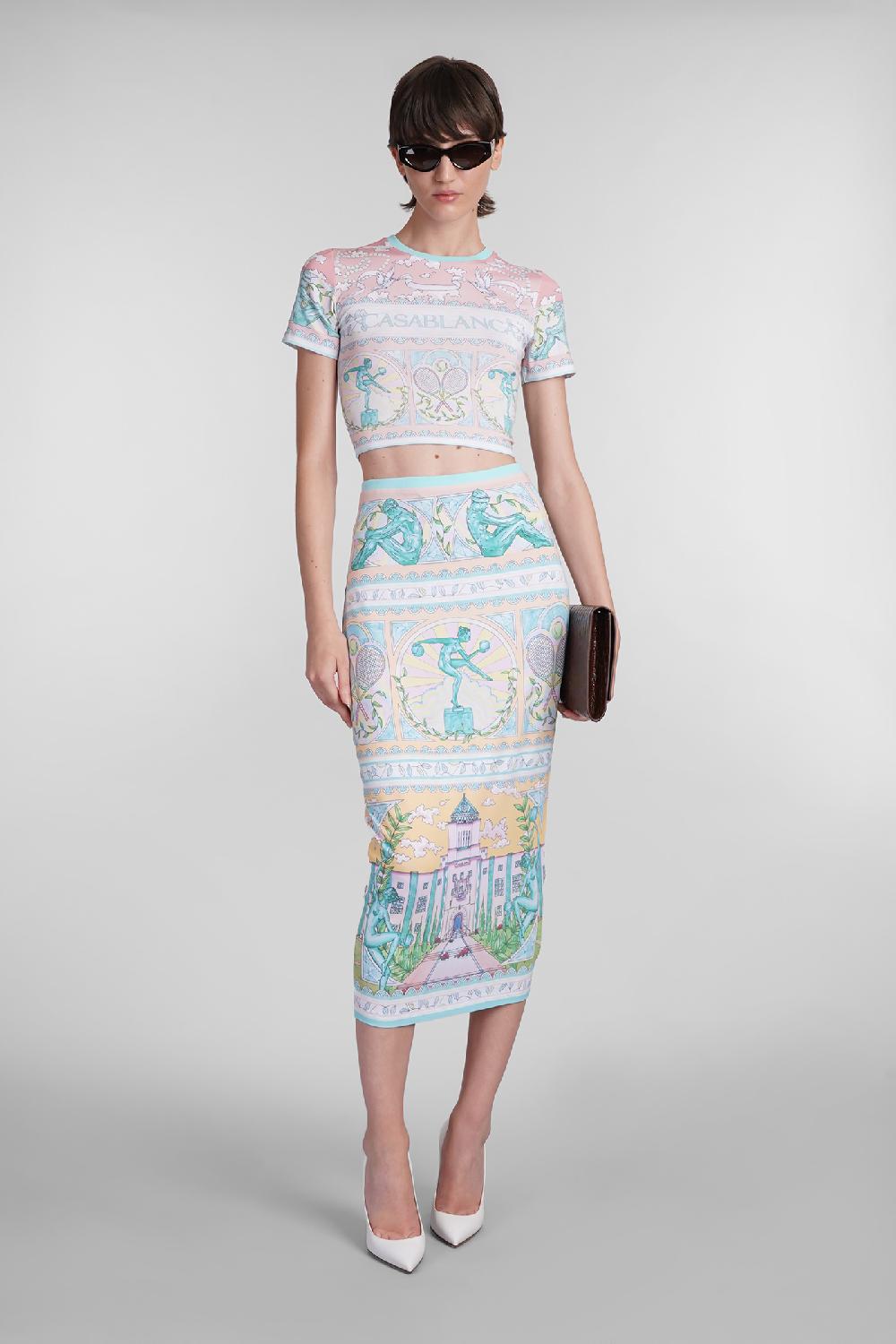Deliberti Casablanca T-shirt in viscosa multicolor cod. 402440 - Deliberti The Luxury Shopping Nuova