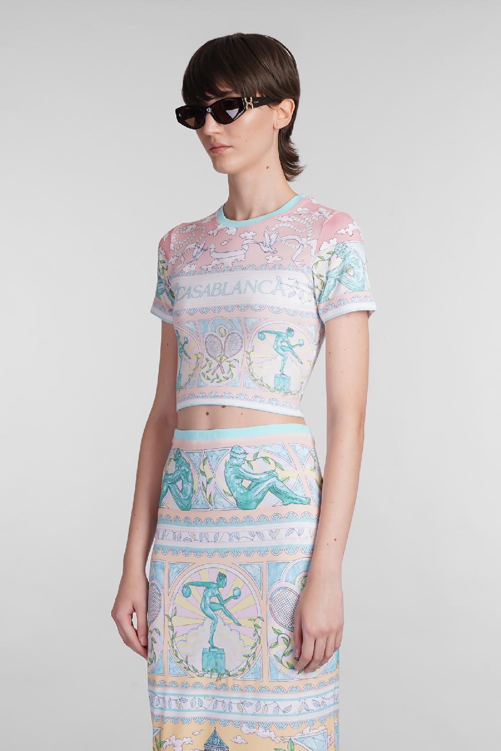 Deliberti Casablanca T-shirt in viscosa multicolor cod. 402440 - Deliberti The Luxury Shopping Nuova