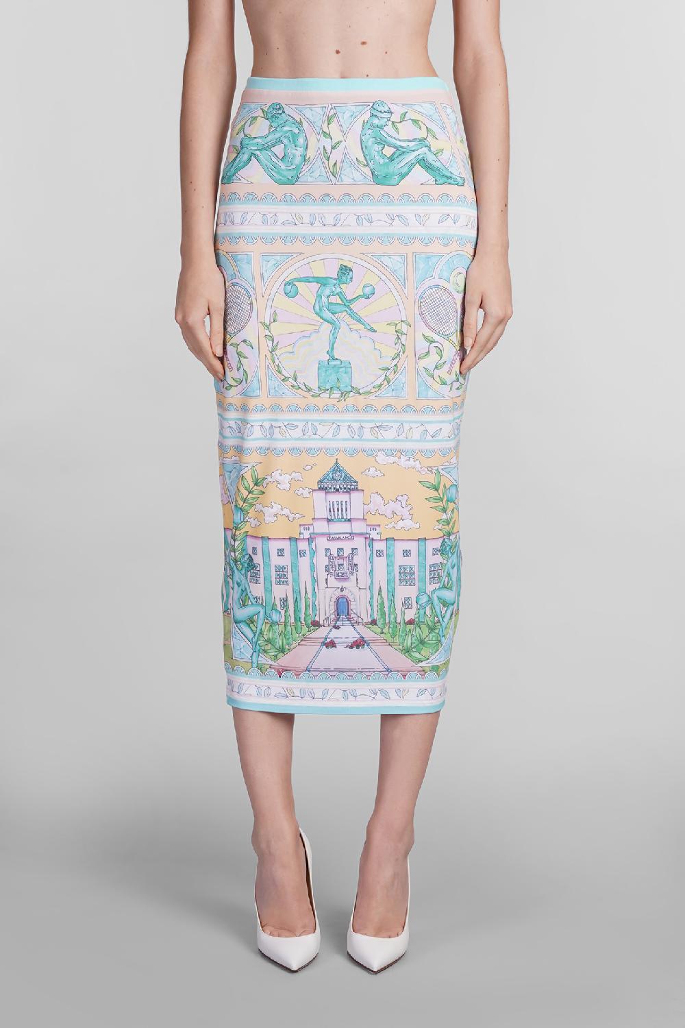 Deliberti Casablanca Gonna in viscosa multicolor cod. 402444 - Deliberti The Luxury Shopping