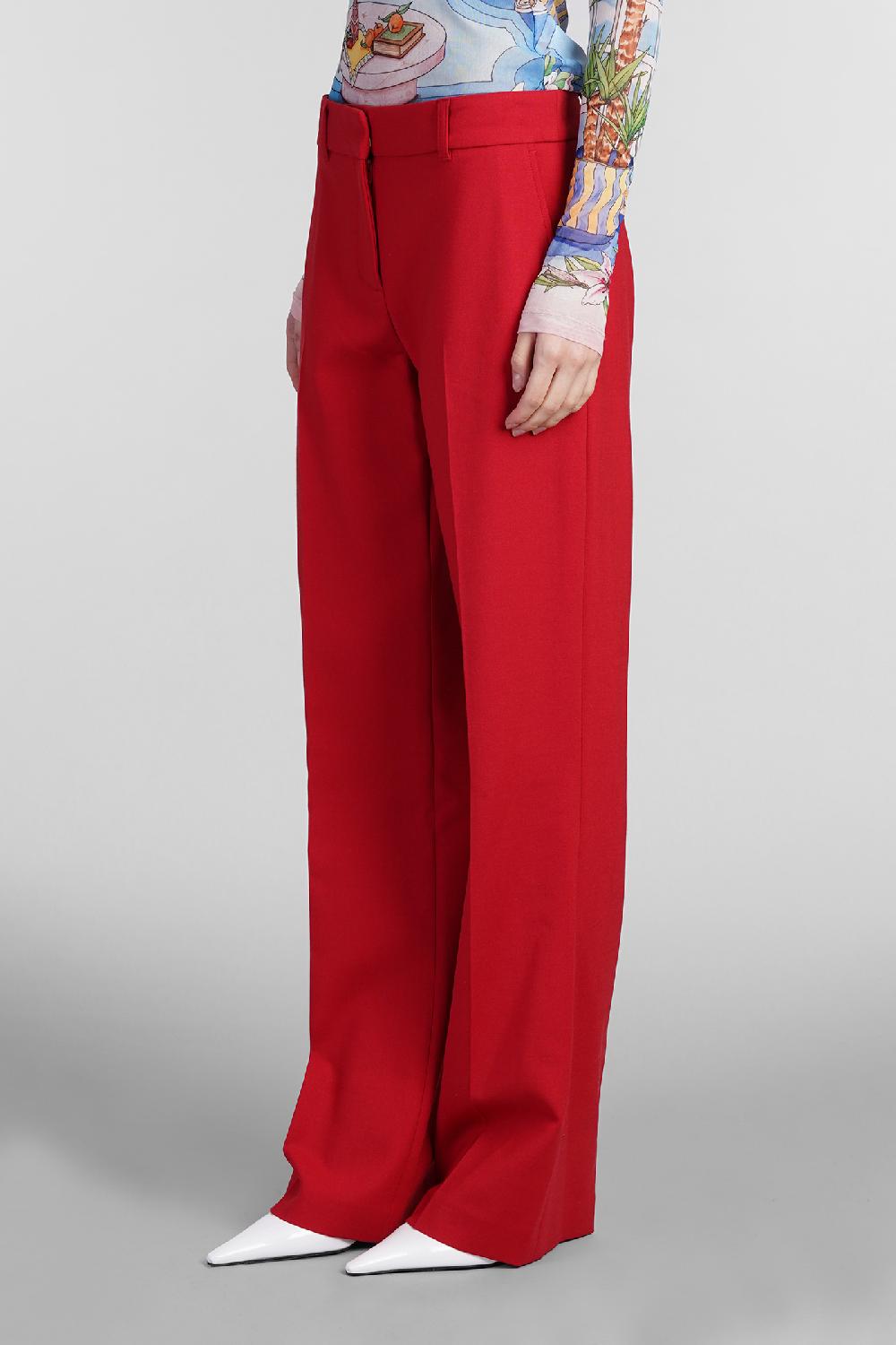 Deliberti Casablanca Pantalone in lana rossa cod. 409066 - Deliberti The Luxury Shopping Fino Al -60%