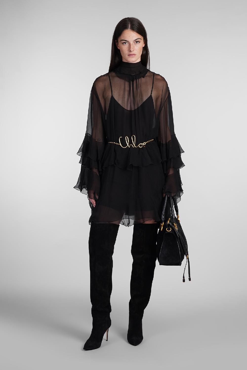 Deliberti Chloé Abito in seta nera cod. 404201 - Deliberti The Luxury Shopping Offerta