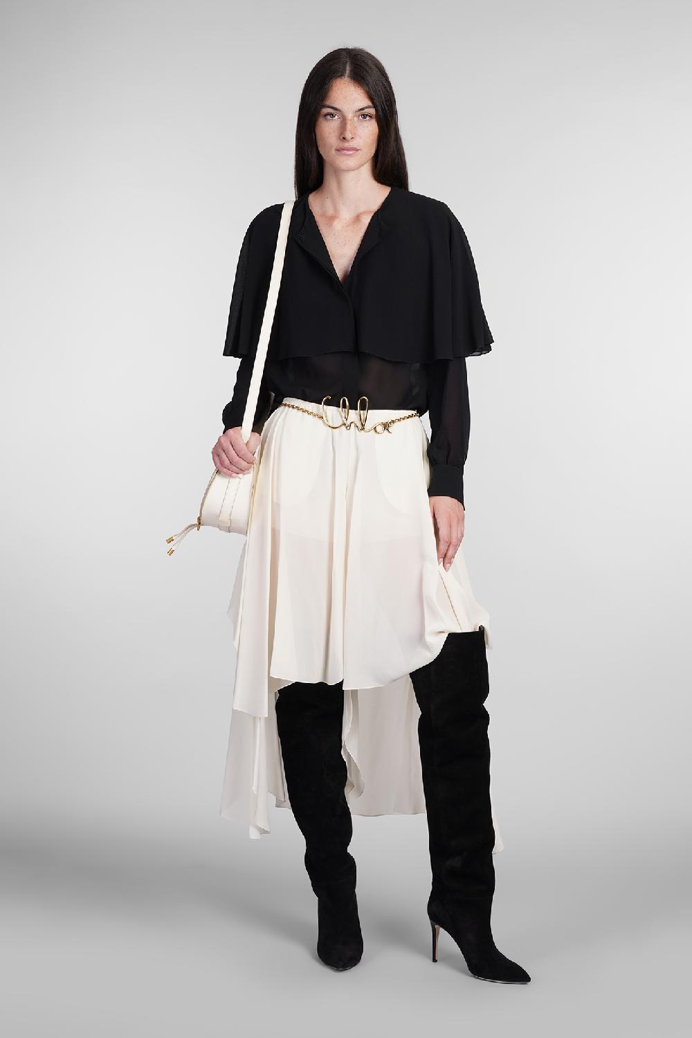 Deliberti Chloé Shorts in seta beige cod. 404205 - Deliberti The Luxury Shopping In Vendita