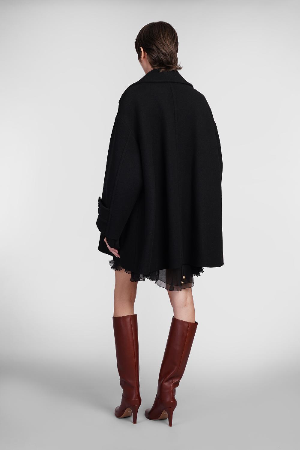 Deliberti Chloé Cappotto in lana nera cod. 406242 - Deliberti The Luxury Shopping Vendita Economica