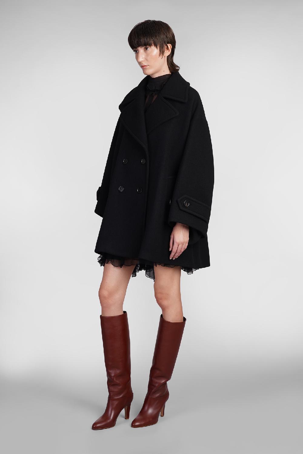 Deliberti Chloé Cappotto in lana nera cod. 406242 - Deliberti The Luxury Shopping Vendita Economica