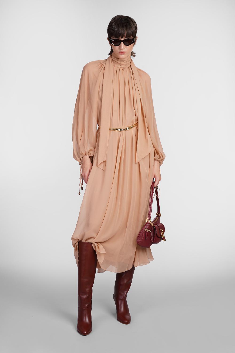 Deliberti Chloé Abito in seta rosa cod. 406245 - Deliberti The Luxury Shopping Negozio