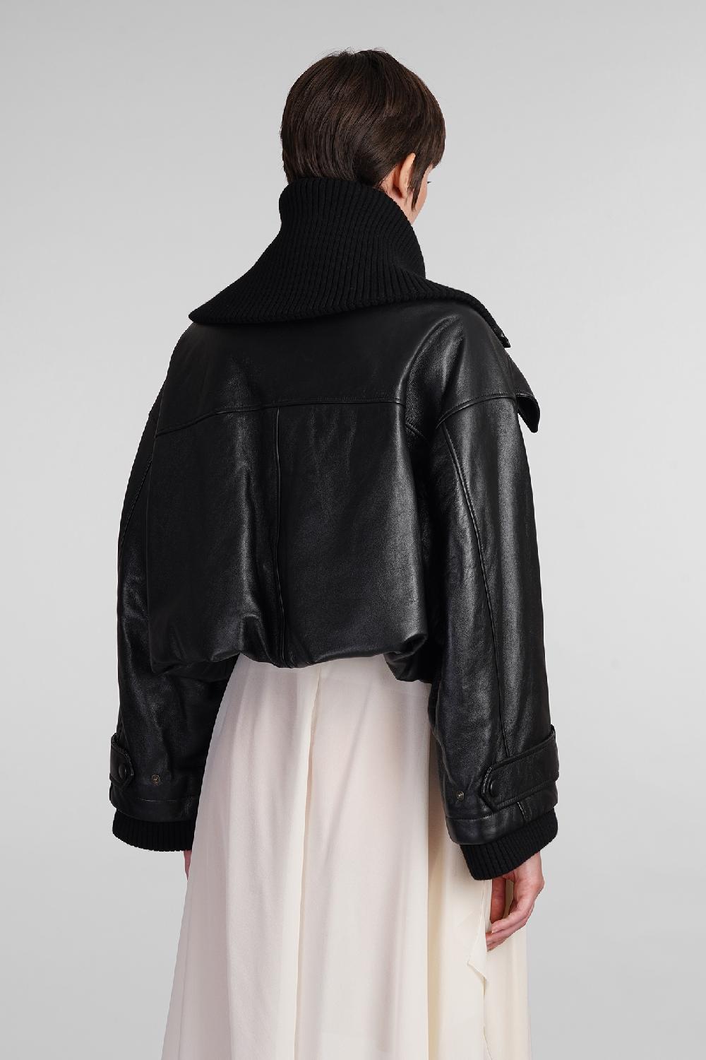 Deliberti Chloé Giacca in pelle in pelle nera cod. 404212 - Deliberti The Luxury Shopping In Saldo