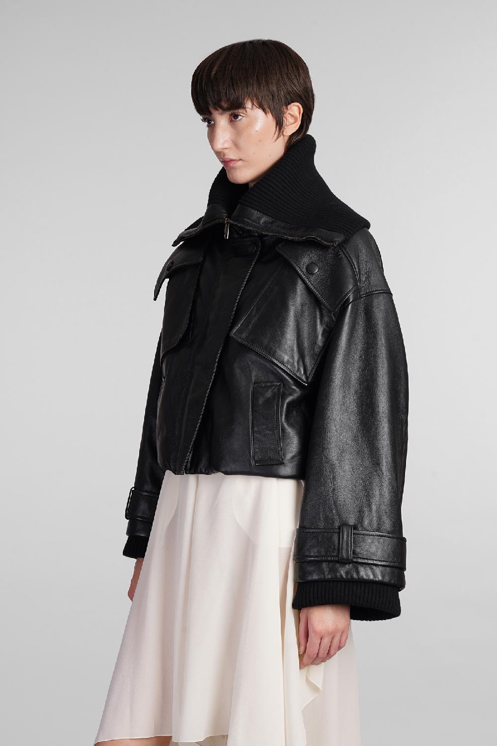 Deliberti Chloé Giacca in pelle in pelle nera cod. 404212 - Deliberti The Luxury Shopping In Saldo