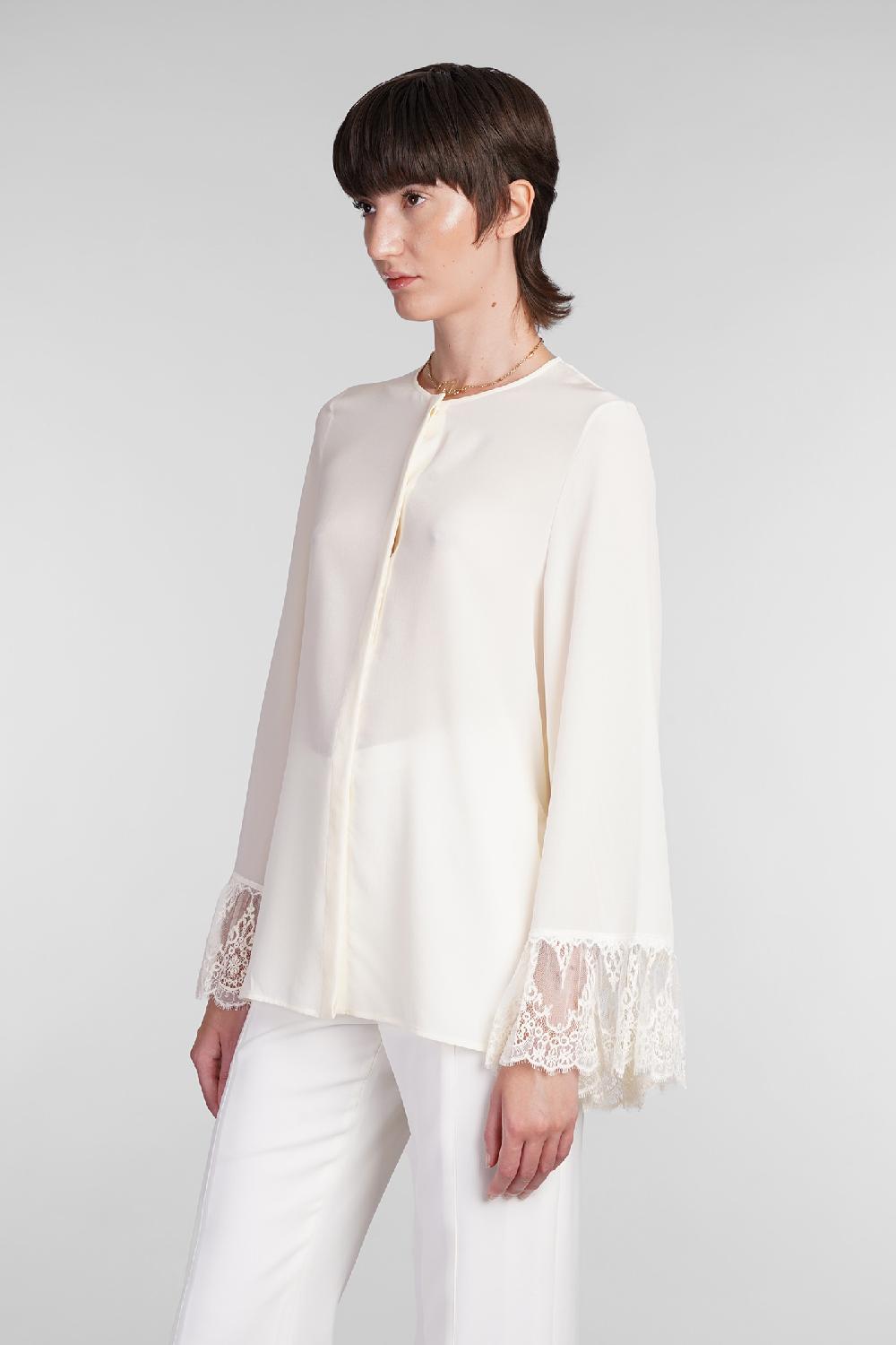 Deliberti Chloé Blusa in seta beige cod. 406246 - Deliberti The Luxury Shopping Nuova