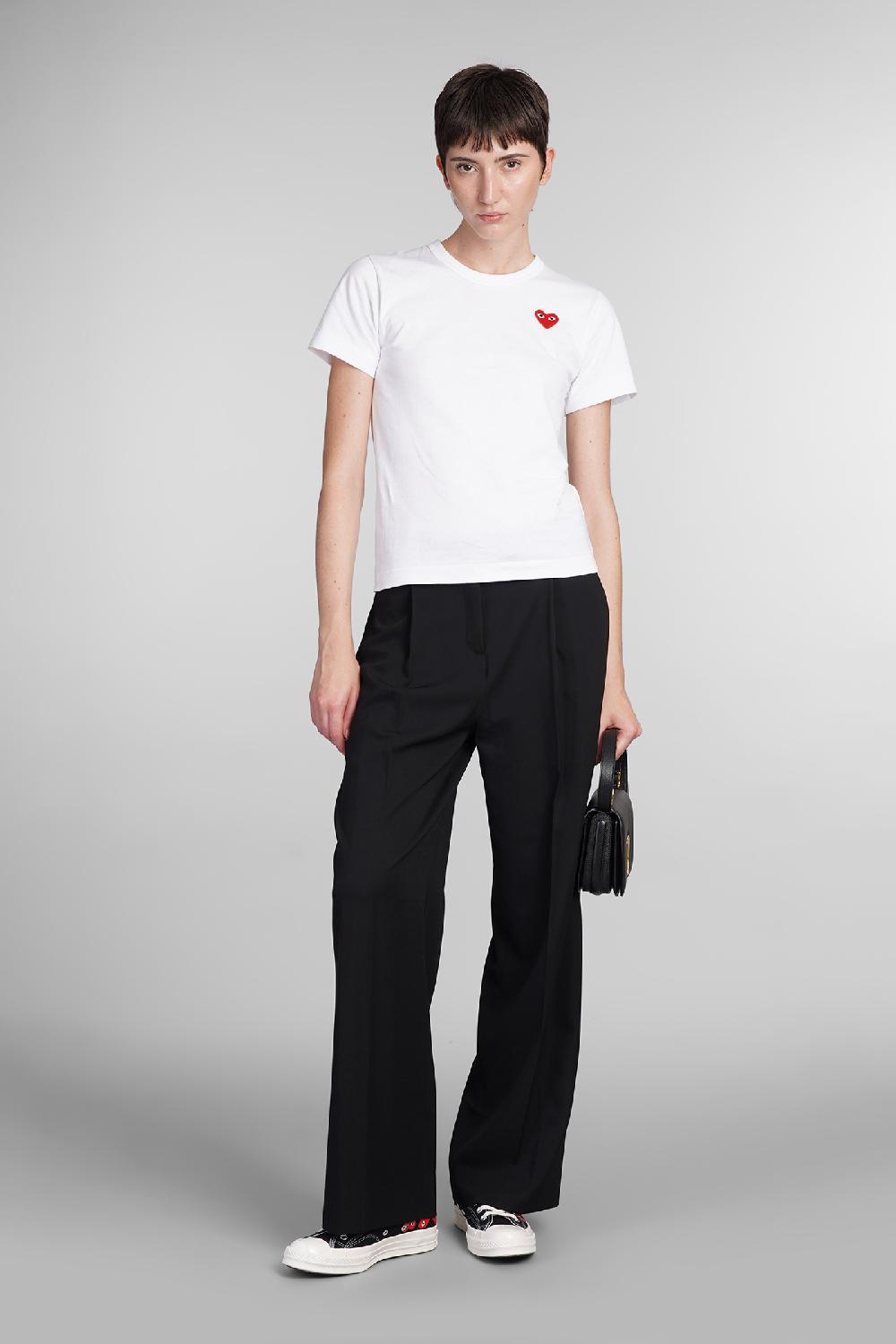 Deliberti Comme des Garcons Play T-shirt in cotone bianco cod. 407060 - Deliberti The Luxury Shopping Italy
