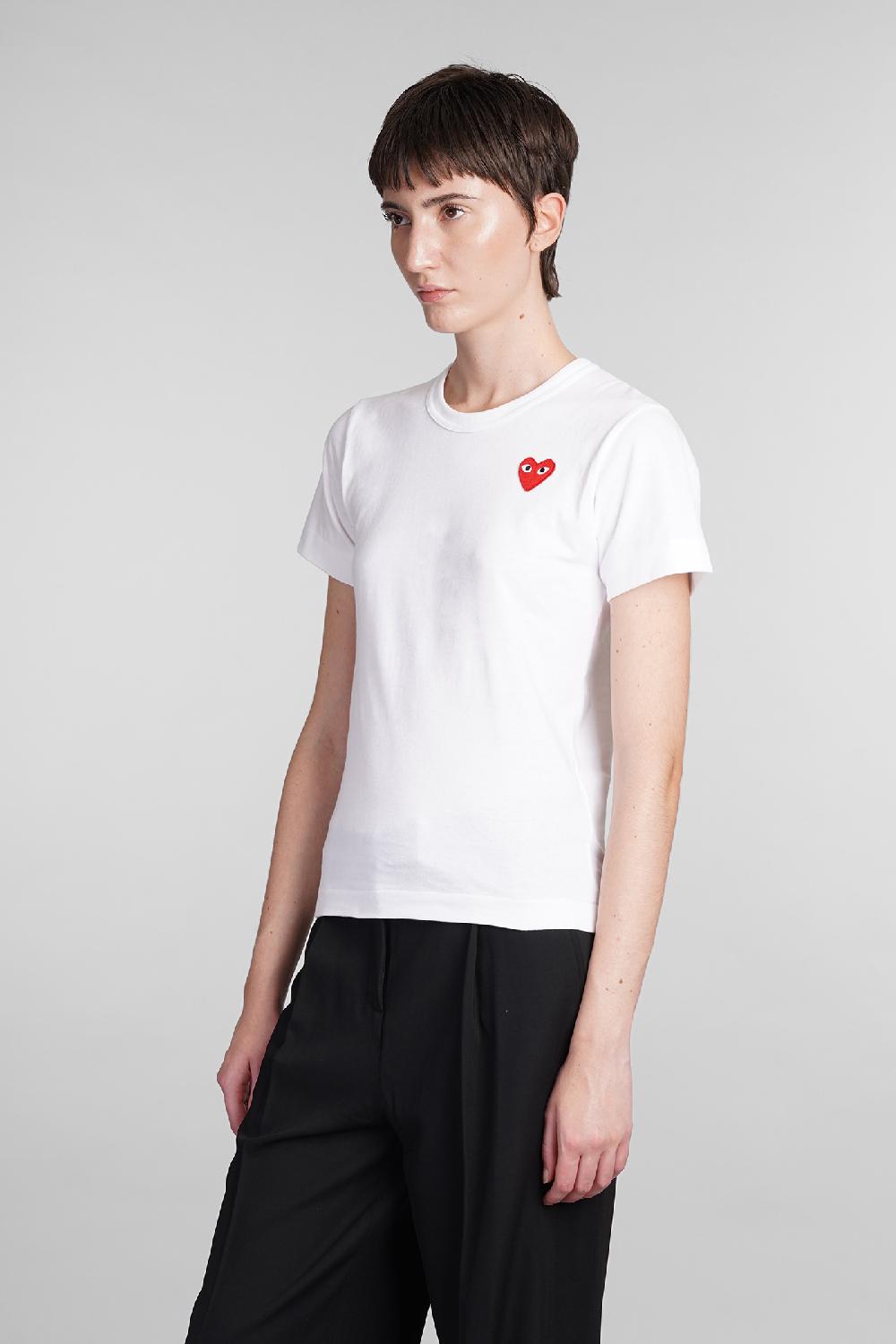 Deliberti Comme des Garcons Play T-shirt in cotone bianco cod. 407060 - Deliberti The Luxury Shopping Italy