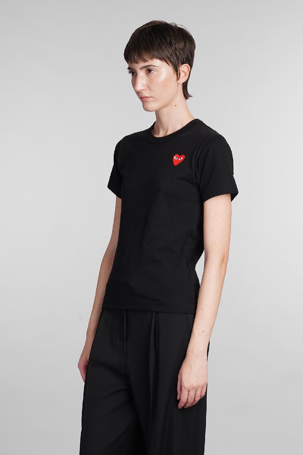 Deliberti Comme des Garcons Play T-shirt in cotone nero cod. 407061 - Deliberti The Luxury Shopping Italia