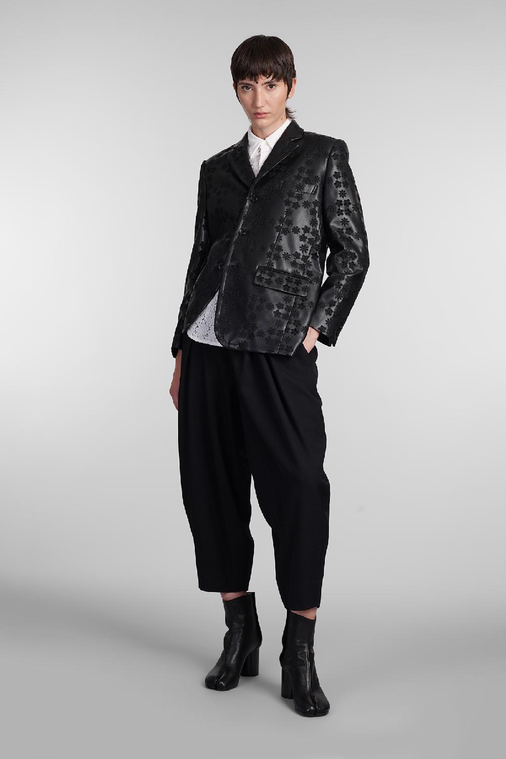 Deliberti Comme des Garcons Giacca in pelle in poliuretano nero cod. 406920 - Deliberti The Luxury Shopping Vendita