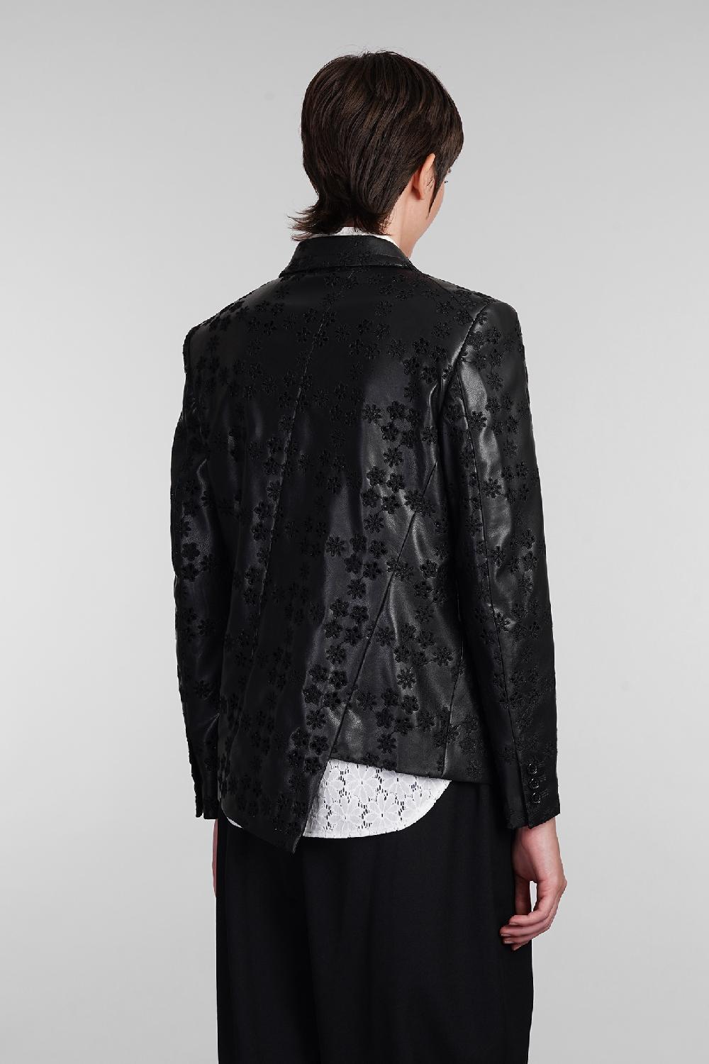 Deliberti Comme des Garcons Giacca in pelle in poliuretano nero cod. 406920 - Deliberti The Luxury Shopping Vendita
