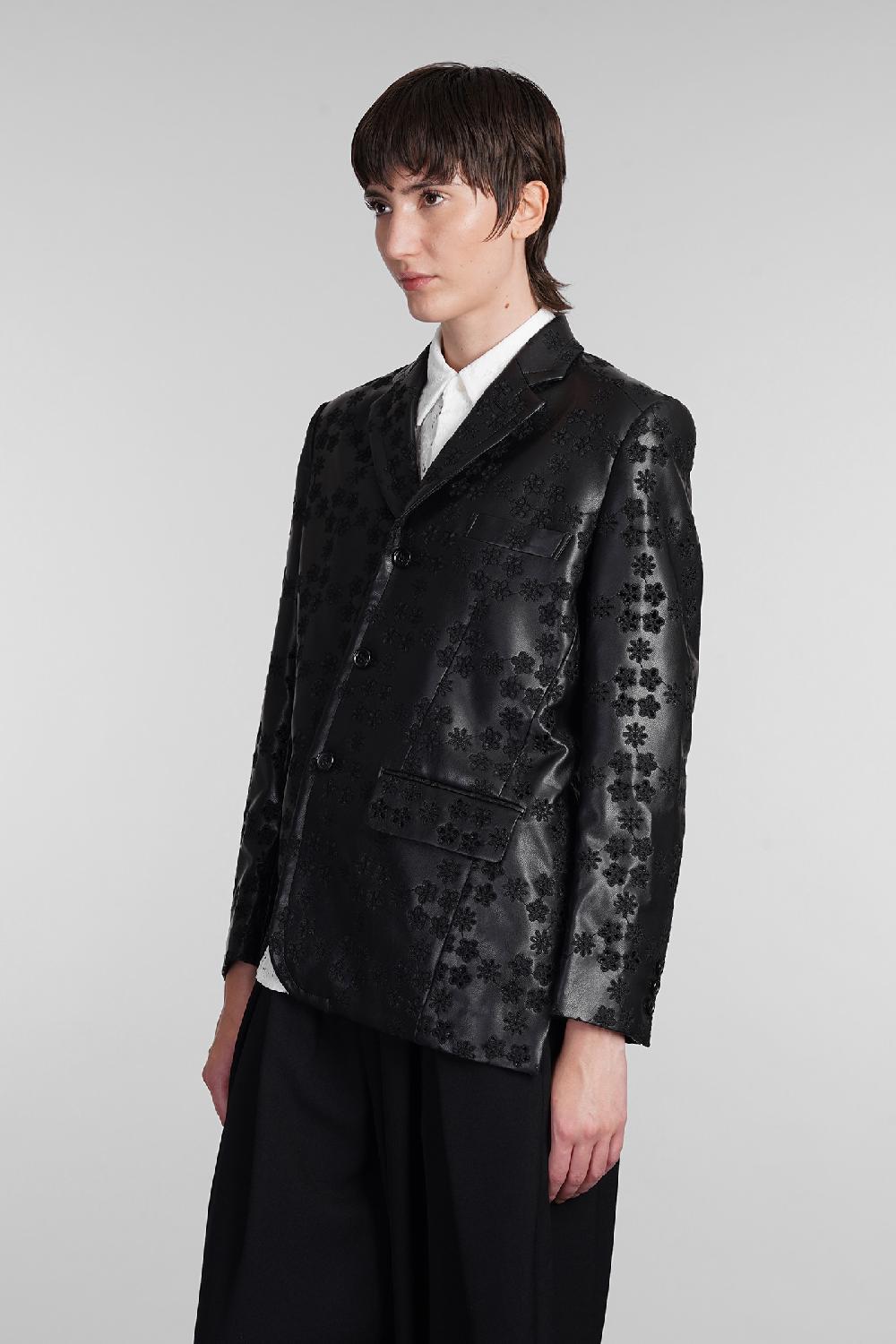 Deliberti Comme des Garcons Giacca in pelle in poliuretano nero cod. 406920 - Deliberti The Luxury Shopping Vendita
