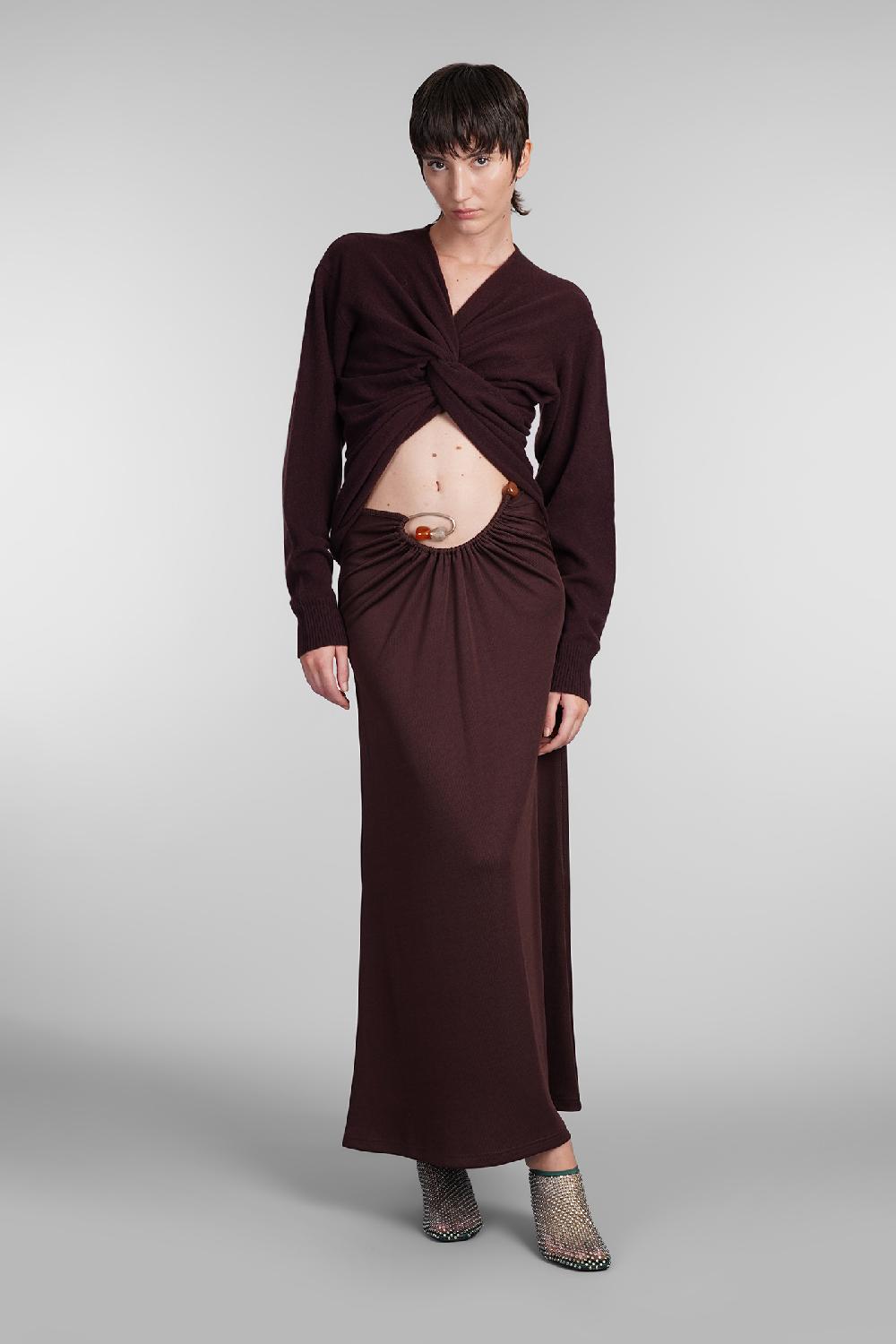 Deliberti Christopher Esber Gonna in poliestere bordeaux cod. 407680 - Deliberti The Luxury Shopping Prezzo Ridotto
