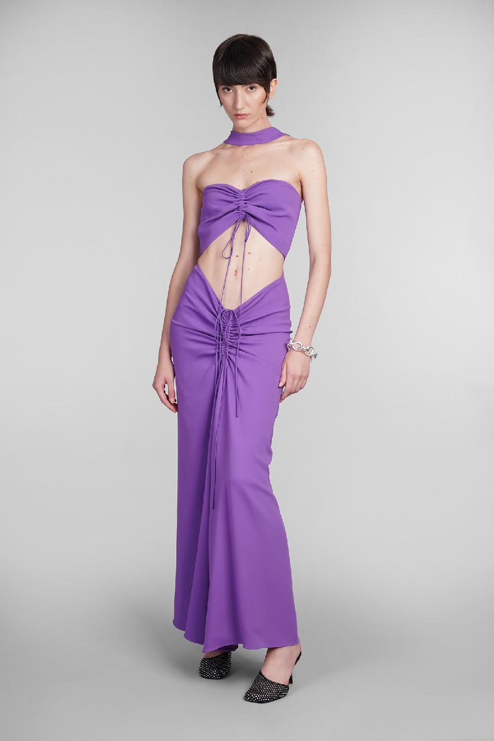 Deliberti Christopher Esber Abito in viscosa viola cod. 402368 - Deliberti The Luxury Shopping Vendita Economica