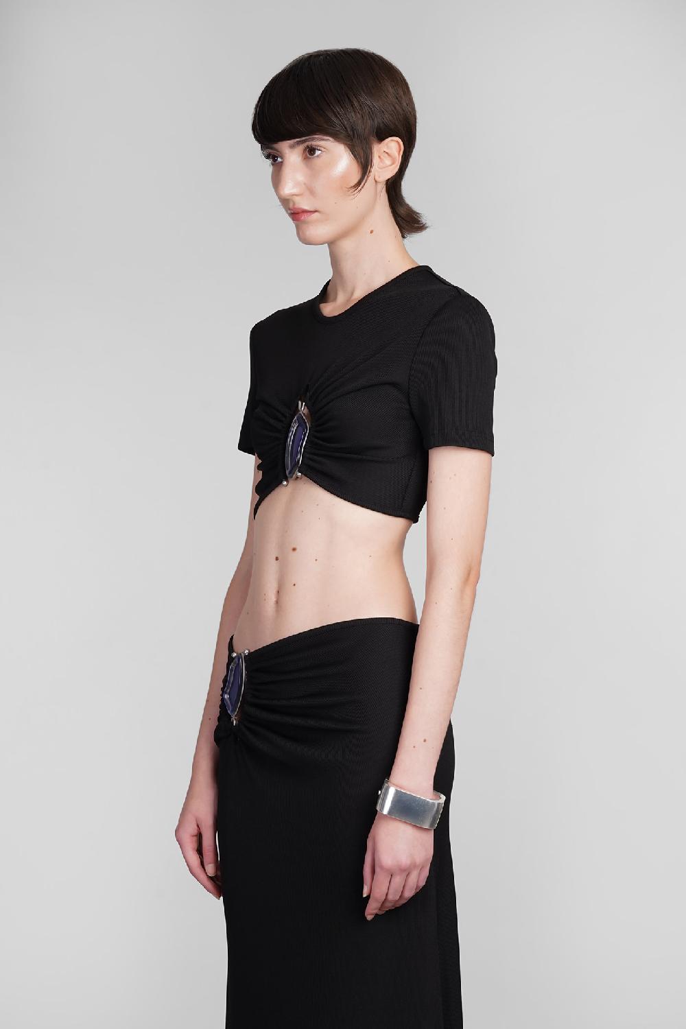Deliberti Christopher Esber T-shirt in poliestere nero cod. 402370 - Deliberti The Luxury Shopping I Più Venduti