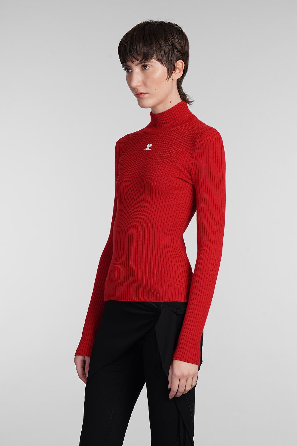 Deliberti Courreges Maglia in viscosa rossa cod. 408093 - Deliberti The Luxury Shopping Pezzi Unici