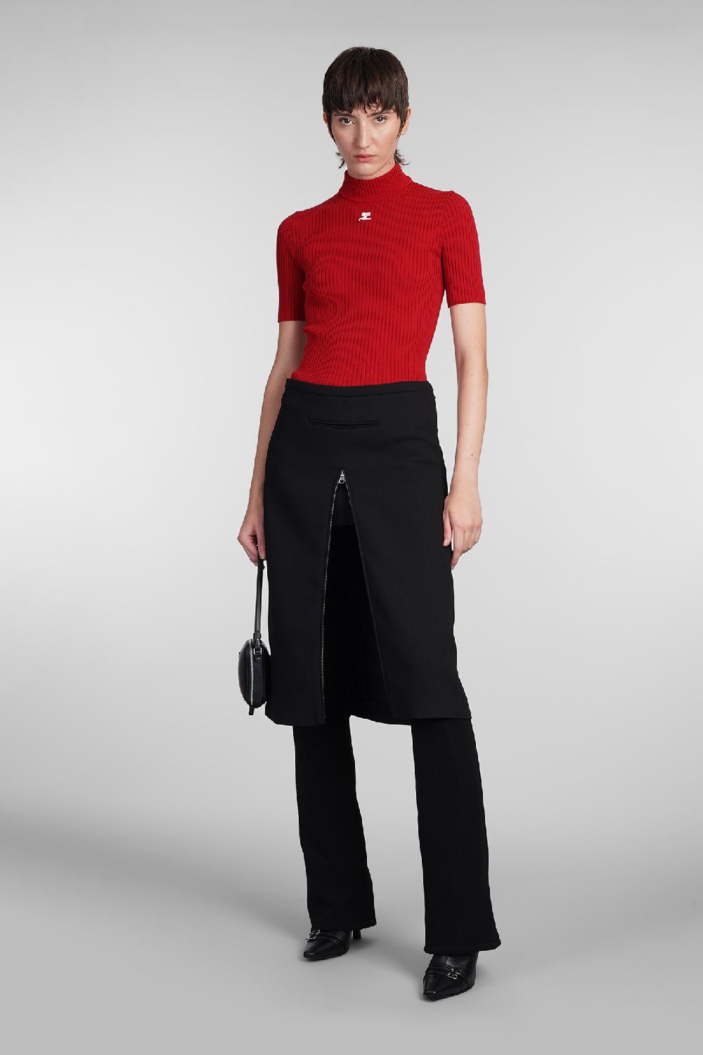 Deliberti Courreges Maglia in viscosa rossa cod. 408096 - Deliberti The Luxury Shopping Negozi Online