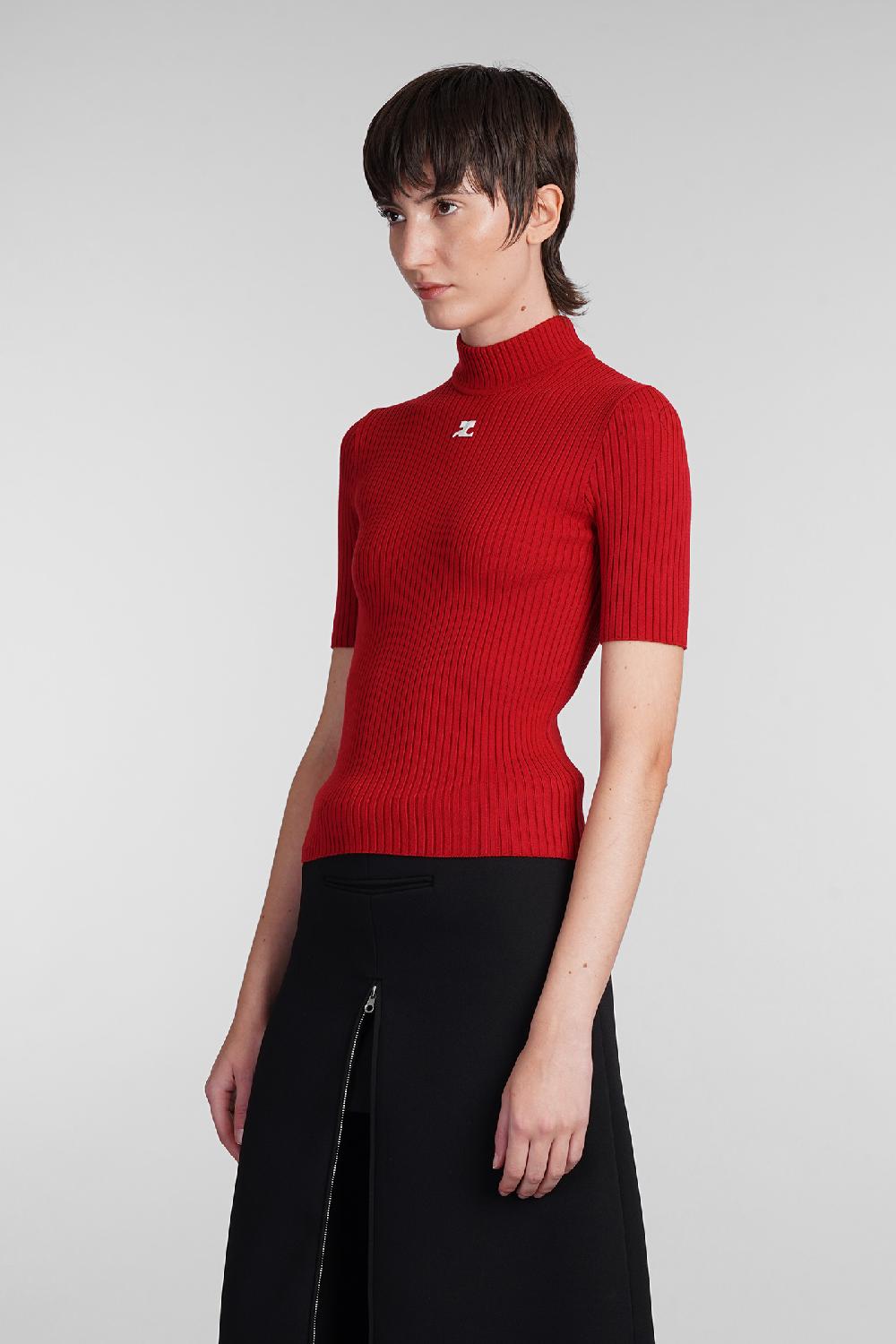 Deliberti Courreges Maglia in viscosa rossa cod. 408096 - Deliberti The Luxury Shopping Negozi Online