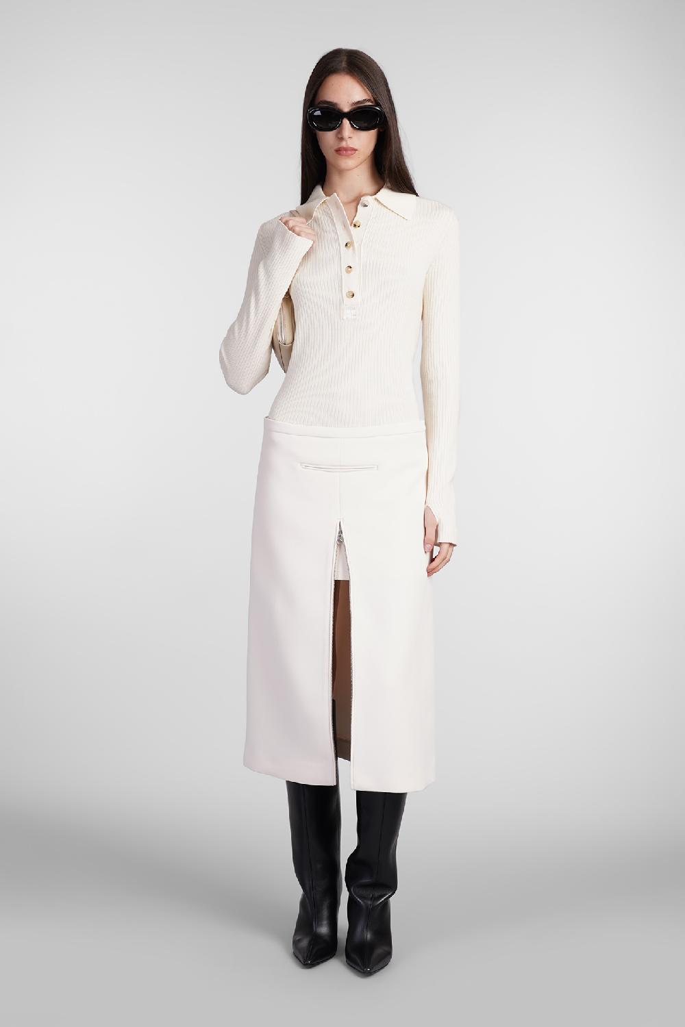 Deliberti Courreges Gonna in poliestere beige cod. 408120 - Deliberti The Luxury Shopping In Vendita