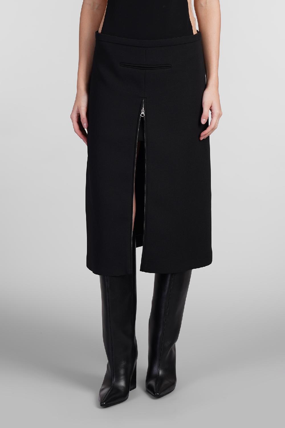Deliberti Courreges Gonna in poliestere nero cod. 408121 - Deliberti The Luxury Shopping