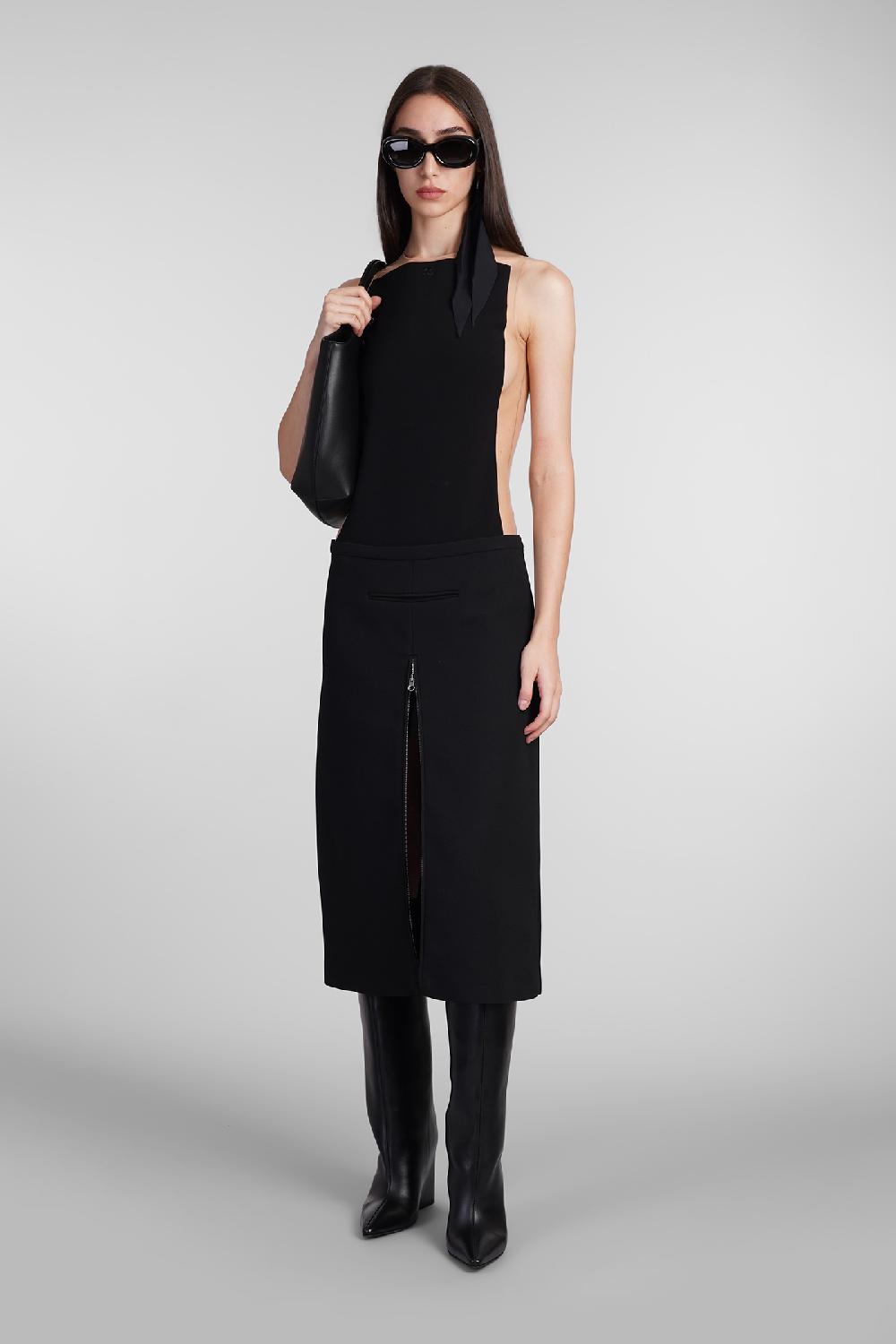Deliberti Courreges Gonna in poliestere nero cod. 408121 - Deliberti The Luxury Shopping Saldi