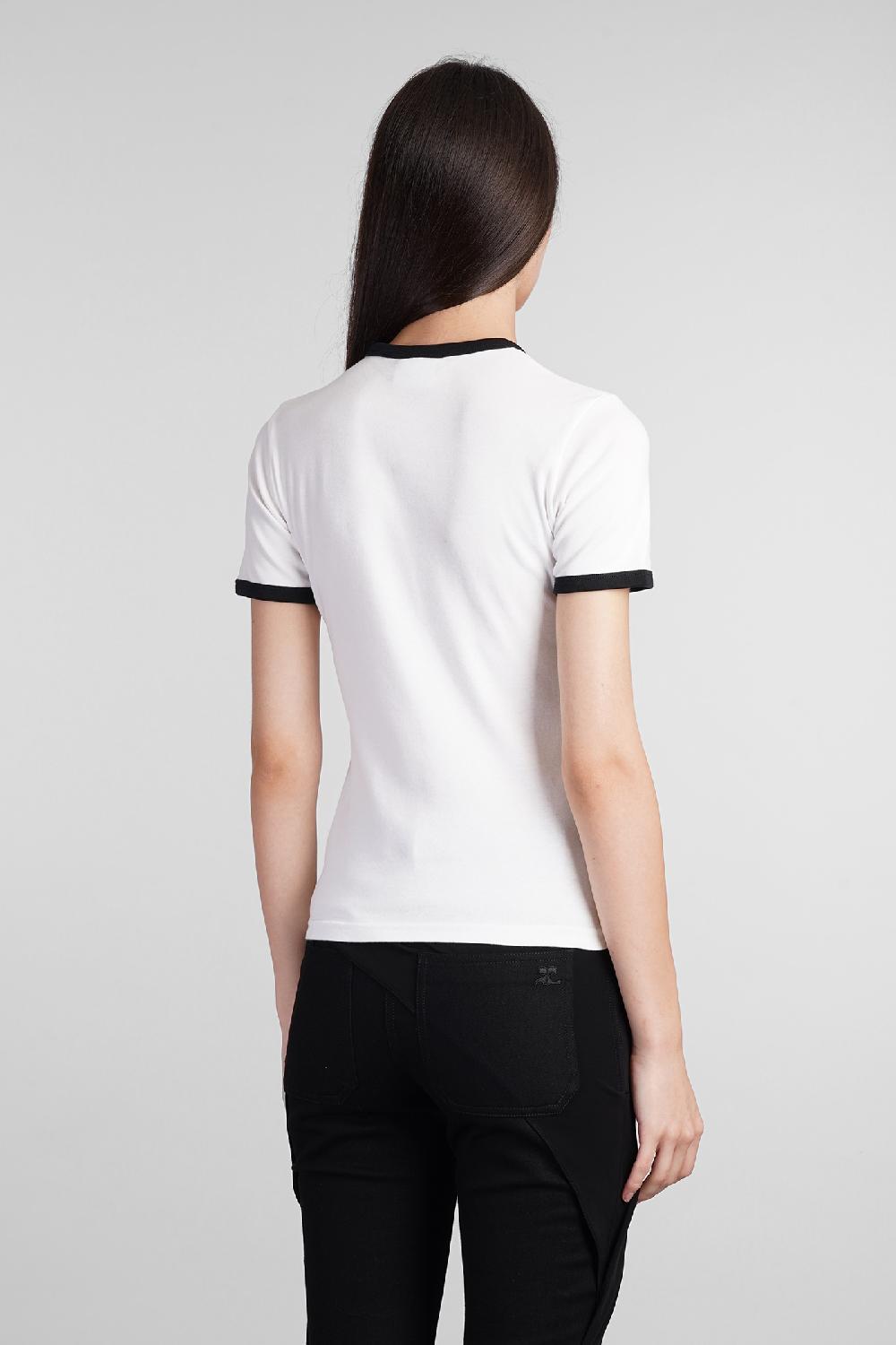 Deliberti Courreges T-shirt in cotone bianco cod. 408558 - Deliberti The Luxury Shopping Vendita Calda