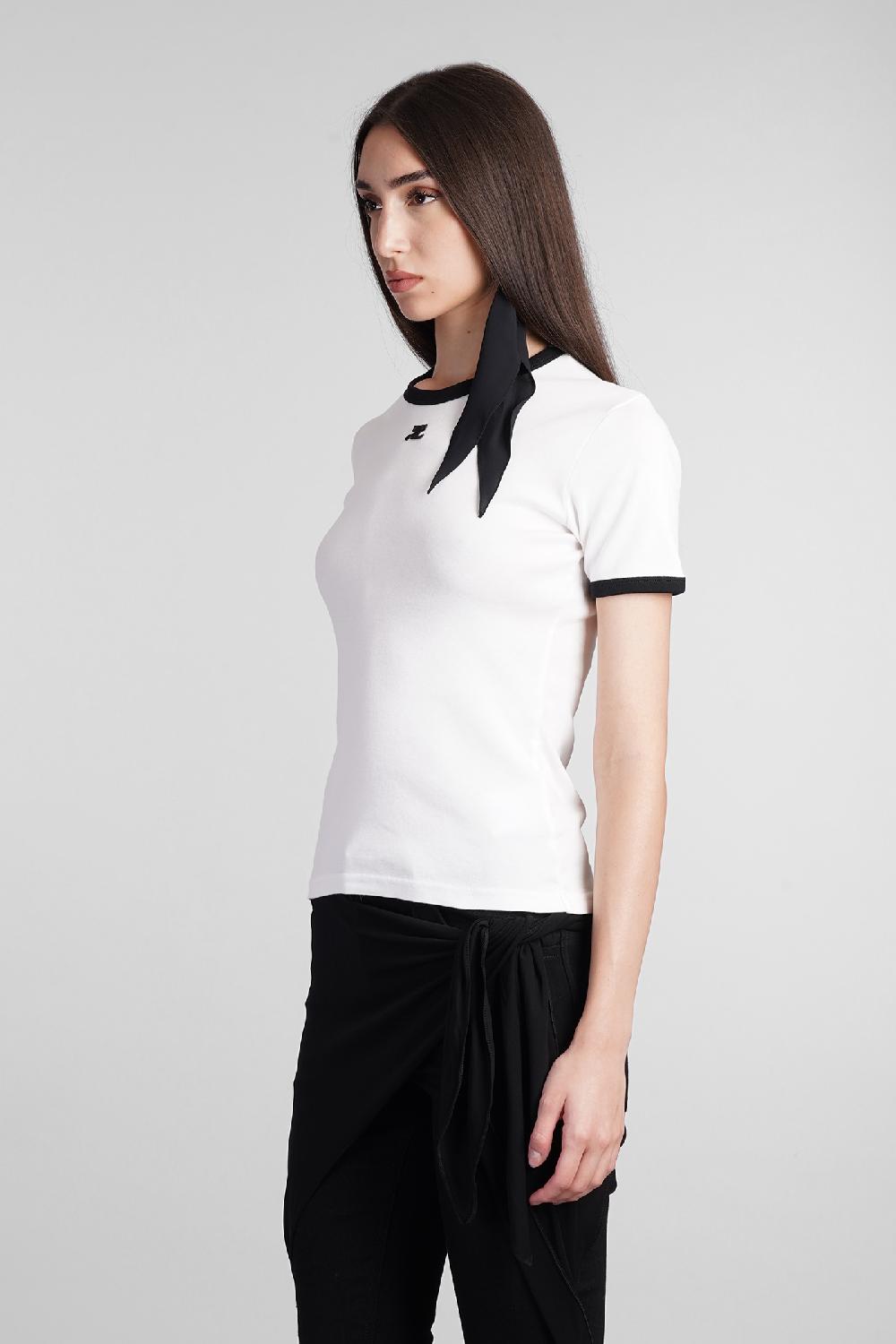 Deliberti Courreges T-shirt in cotone bianco cod. 408558 - Deliberti The Luxury Shopping Vendita Calda