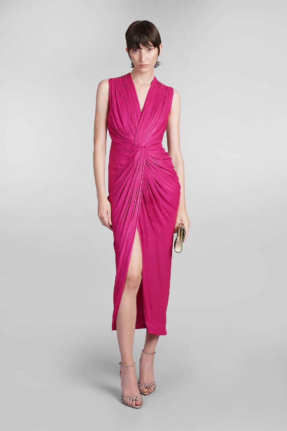 Deliberti Costarellos Abito franca in poliestere fucsia cod. 401966 - Deliberti The Luxury Shopping Moda
