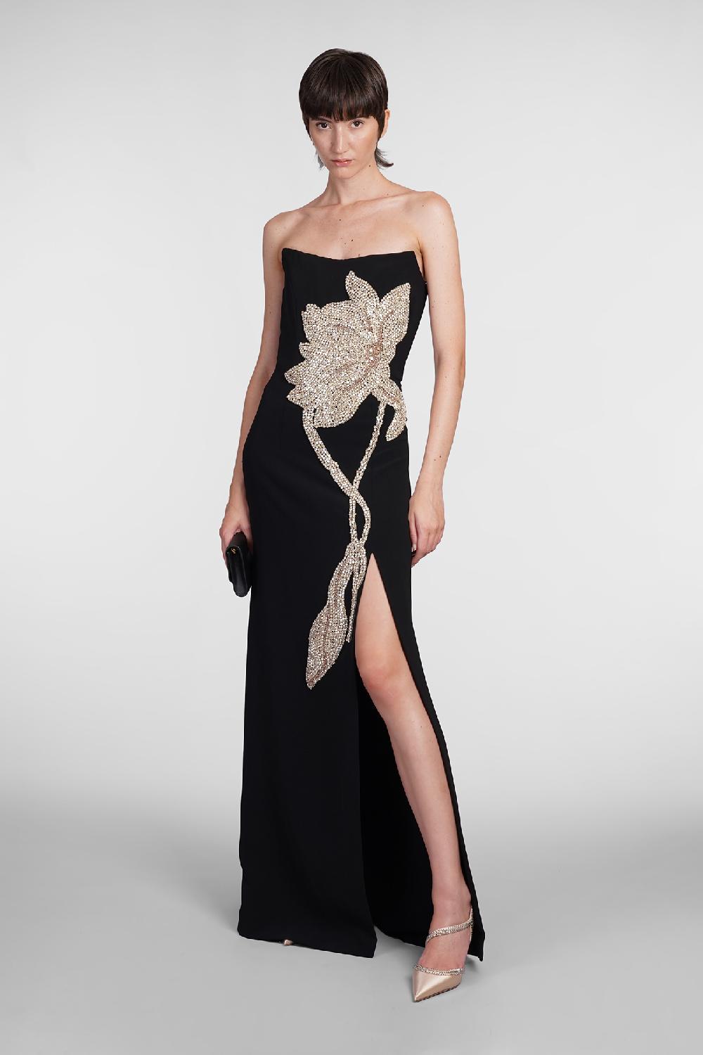 Deliberti Costarellos Abito fara in poliestere nero cod. 406738 - Deliberti The Luxury Shopping Italia