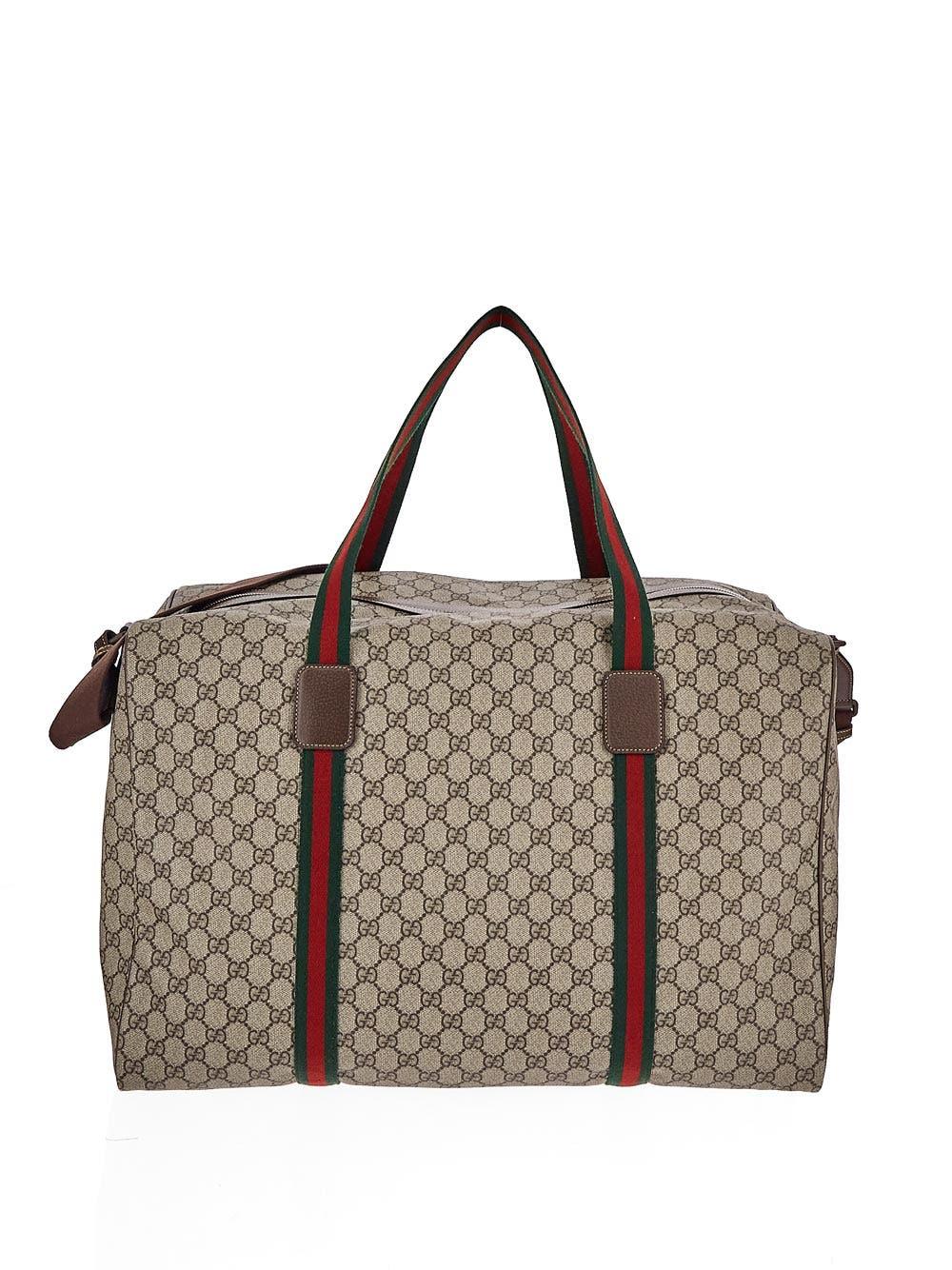 Oluxury Gucci Web Detail Maxi Travel Bag Consegna Veloce