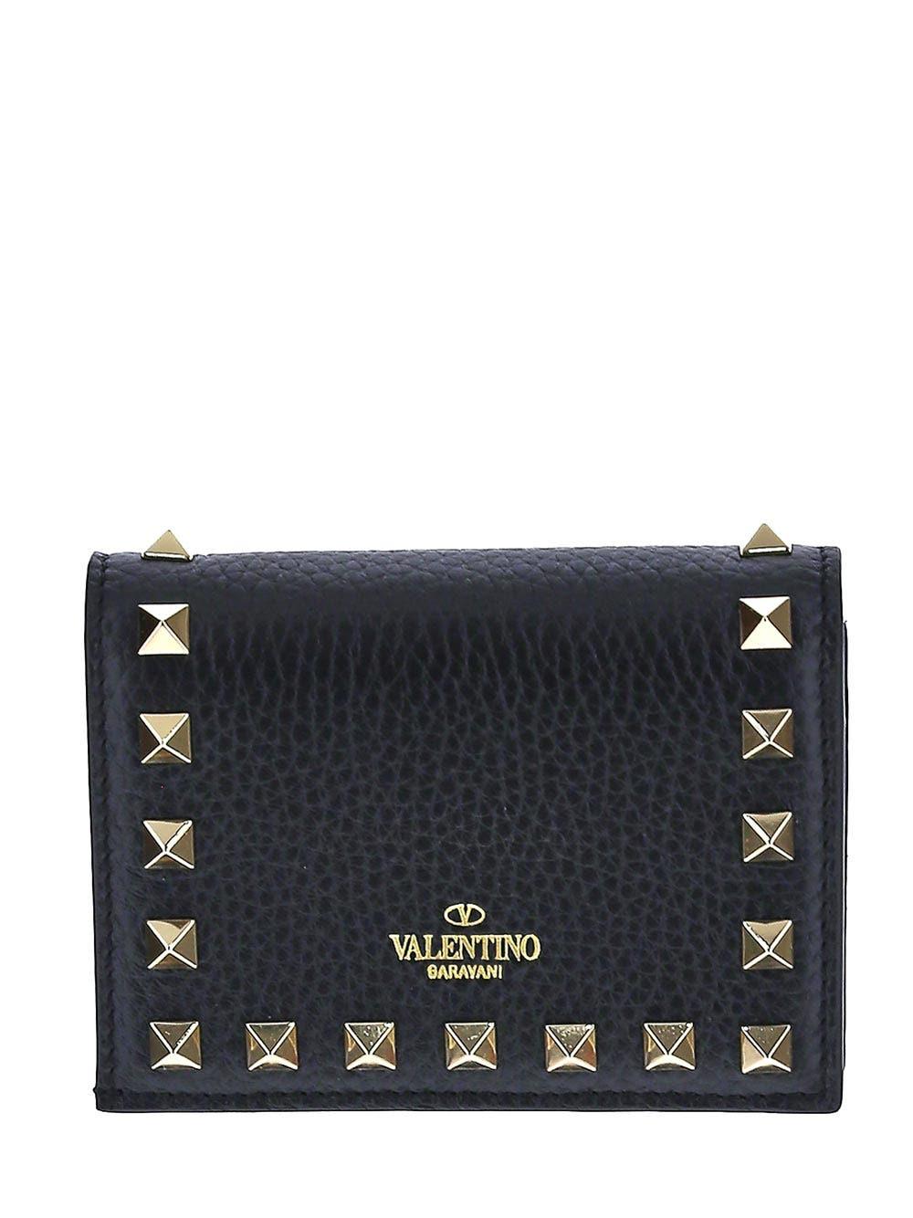Oluxury Valentino Garavani Small Rockstud Grainy Cardholder Saldi
