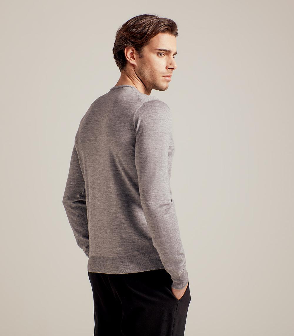 S.Moritz GIROCOLLO LANA SETA CASHMERE - GRIGIO Spedizione Gratuita