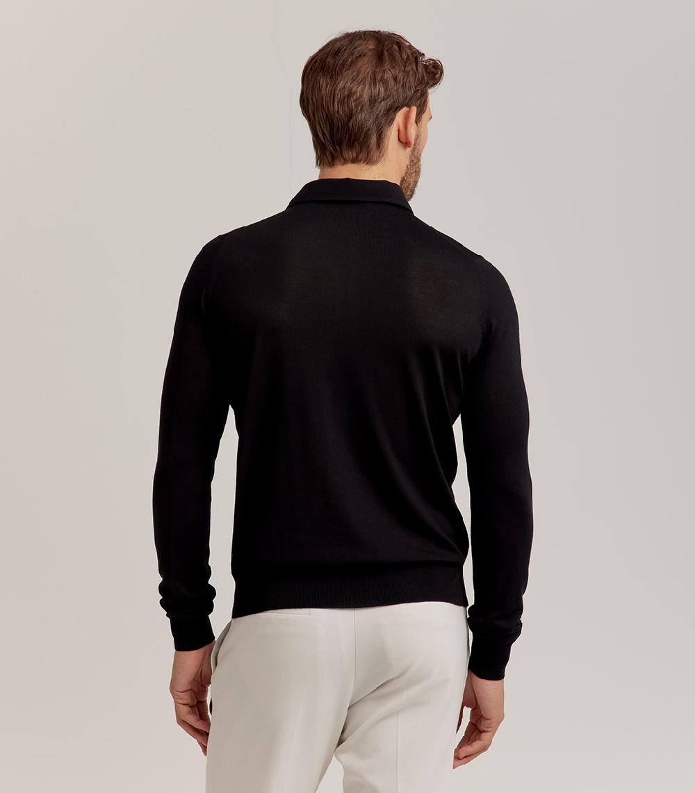 S.Moritz POLO COLLO CAMICIA ROYAL MERINO - NERO 2025