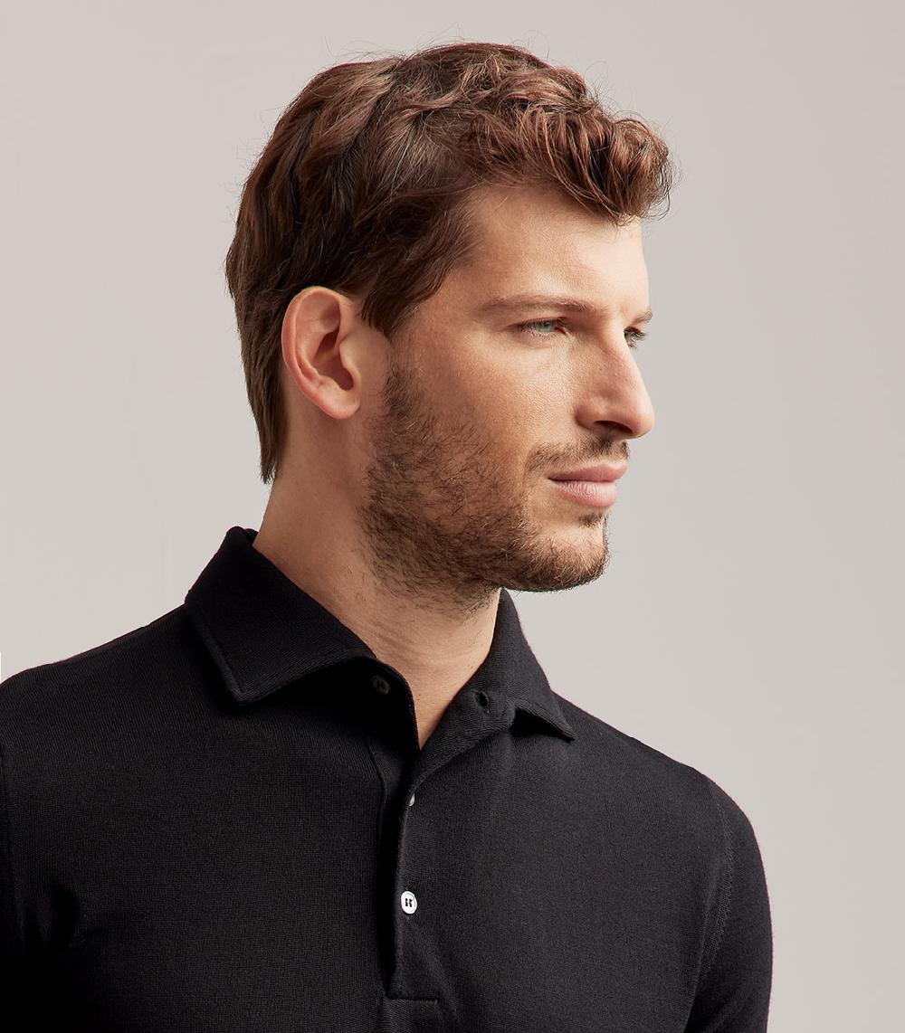 S.Moritz POLO COLLO CAMICIA ROYAL MERINO - NERO 2025