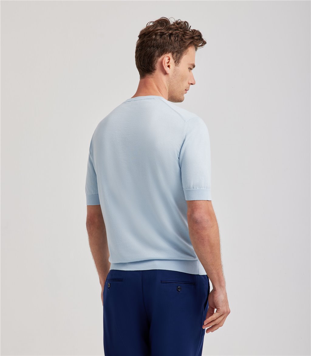 S.Moritz T-shirt celeste da uomo in cotone giza | S.Moritz Sito Ufficiale Sottocosto