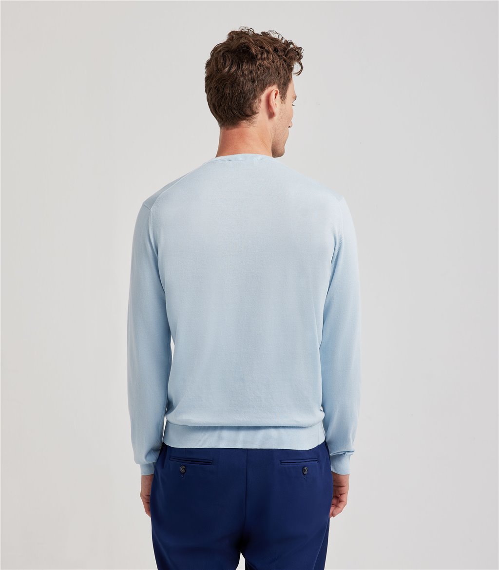 S.Moritz Maglia celeste da uomo in cotone giza | S.Moritz Sito Ufficiale Online