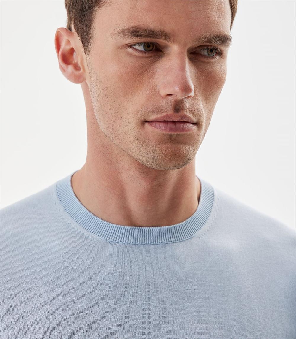 S.Moritz Maglia celeste da uomo in cotone giza | S.Moritz Sito Ufficiale Online