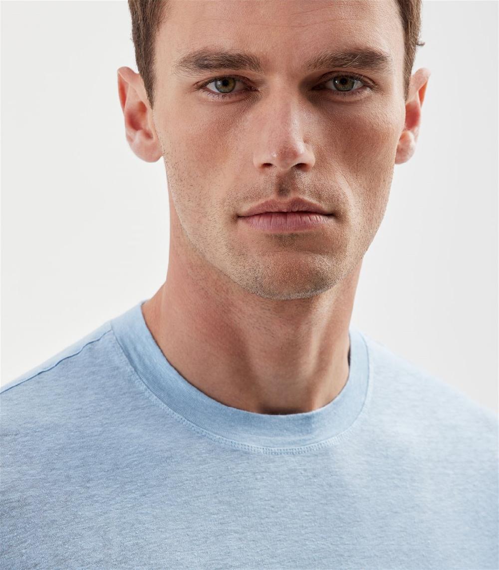 S.Moritz T-shirt cielo da uomo in jersey lino | S.Moritz Sito Ufficiale Hotsell