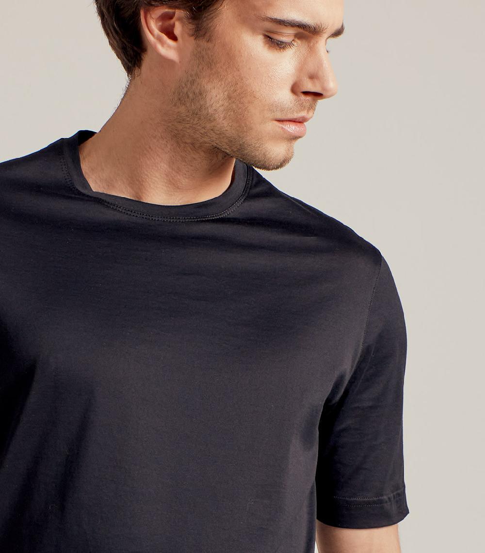 S.Moritz T-SHIRT IN COTONE SUPERFINE - NERO Nuovo