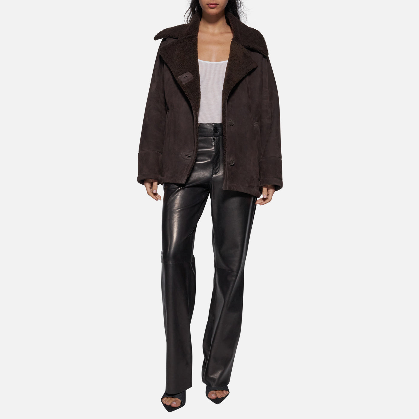 Salvatore Santoro GIACCA IN SHEARLING - DARK BROWN Economico