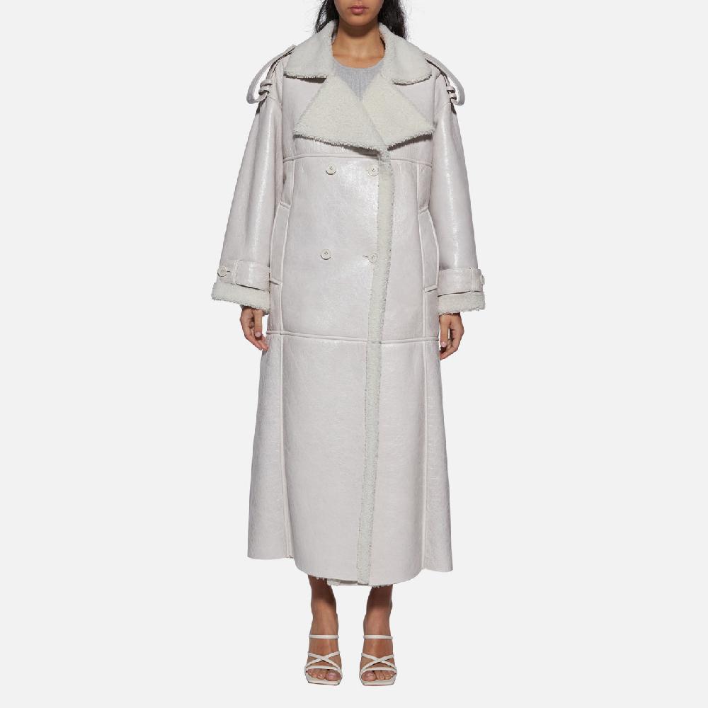 Salvatore Santoro CAPPOTTO DOPPIOPETTO IN SHEARLING - IVORY Nuovo