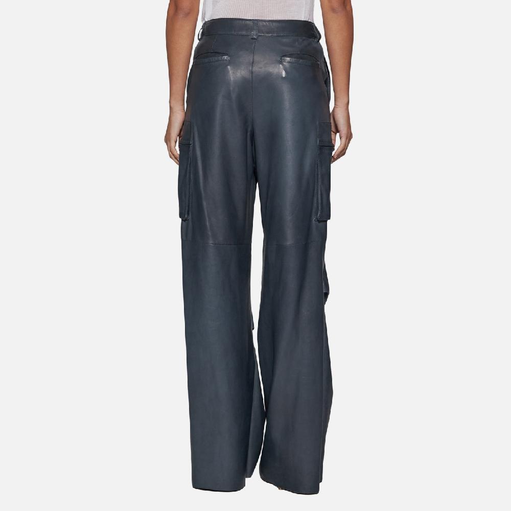 Salvatore Santoro PANTALONE IN PELLE - ASFALTO Consegna Veloce