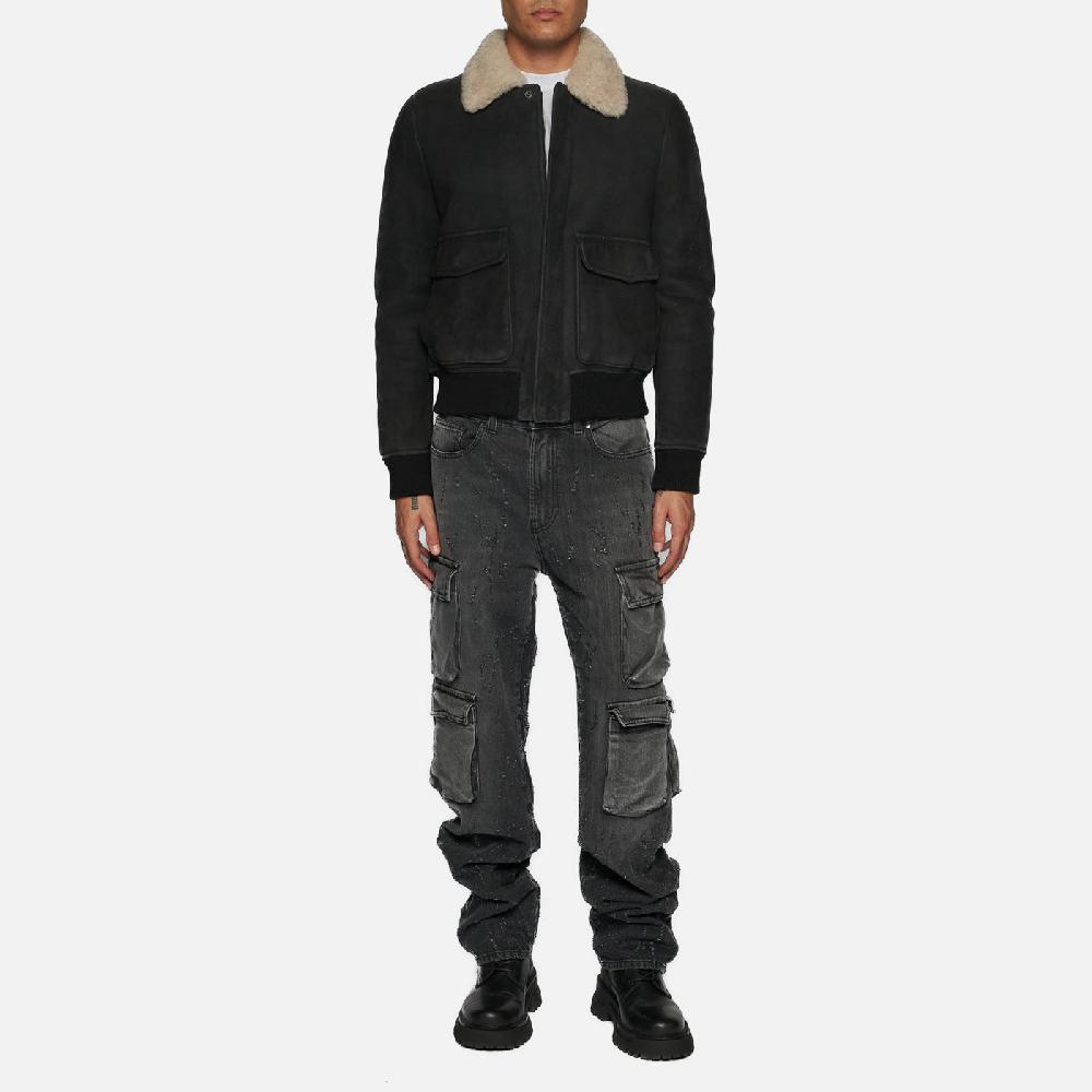 Salvatore Santoro GIACCA IN SHEARLING - BLACK Qualità Garantita
